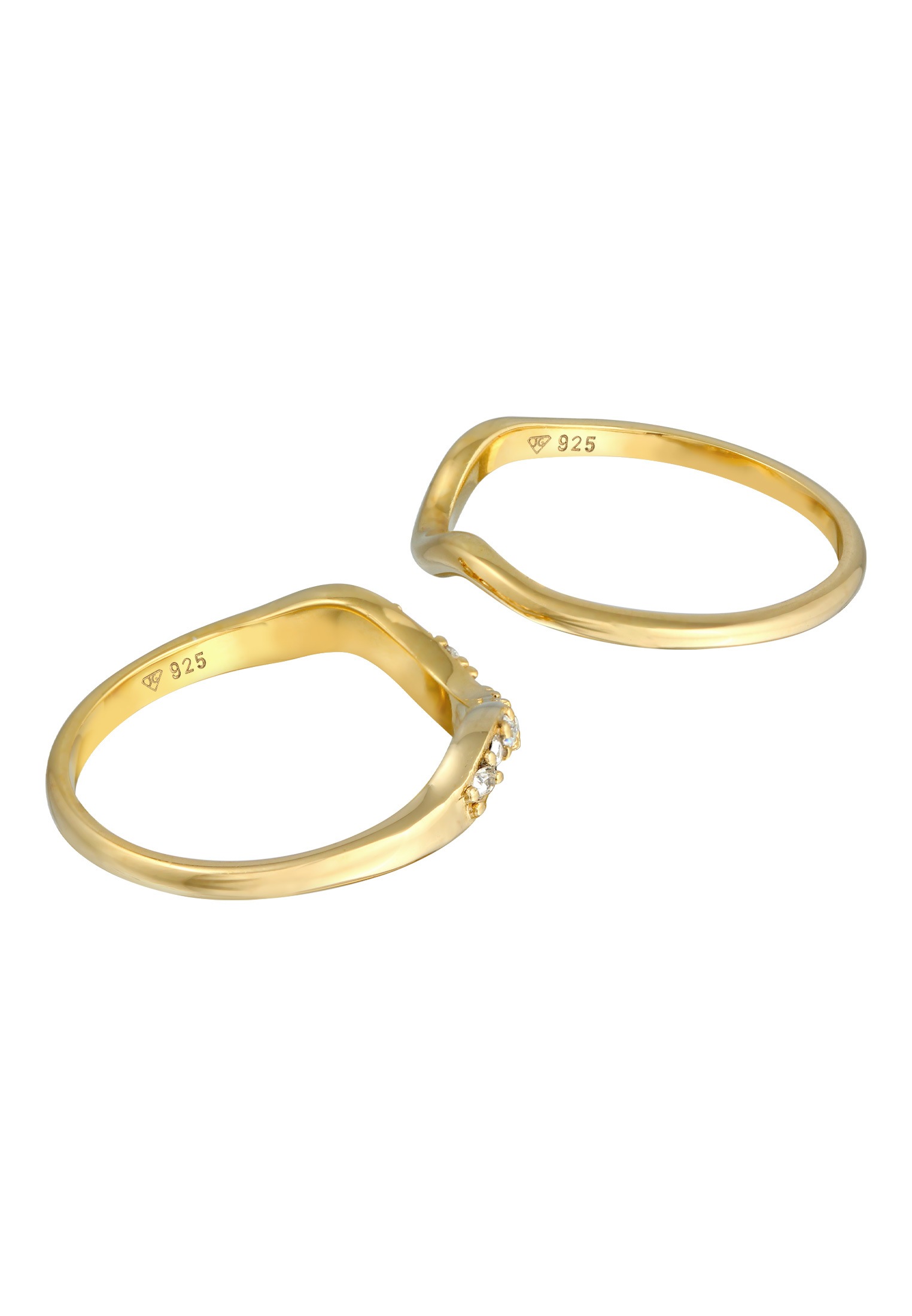 Elli Ring-Set »Ring Stapelring Swing Kristalle (2-tlg.) 925 Silber«