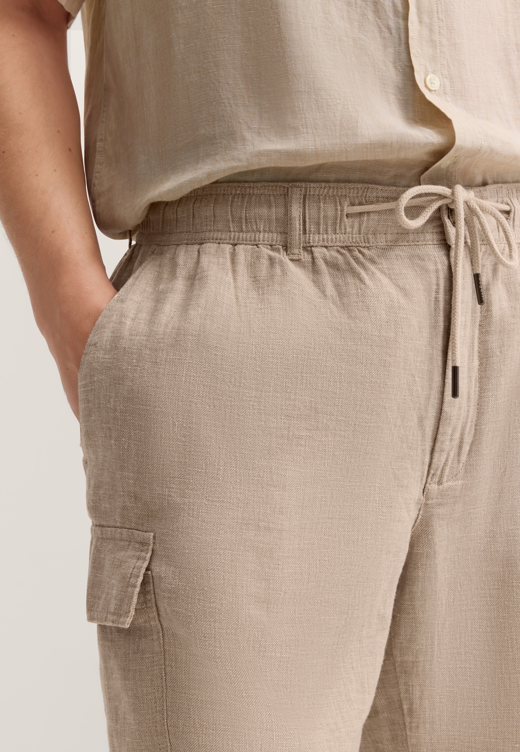 bugatti Bermudas  Leinen-Mix mit Kargo-Taschen