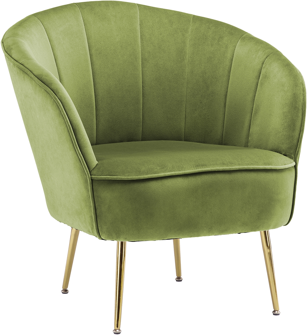 Kayoom Sessel »Loulan 125, gemütlicher Cocktail-Sessel, edler Samtbezug«, (1 St.), Cocktail-Sessel, Rückenlehne mit Ziernaht, Metallbeine in Gold