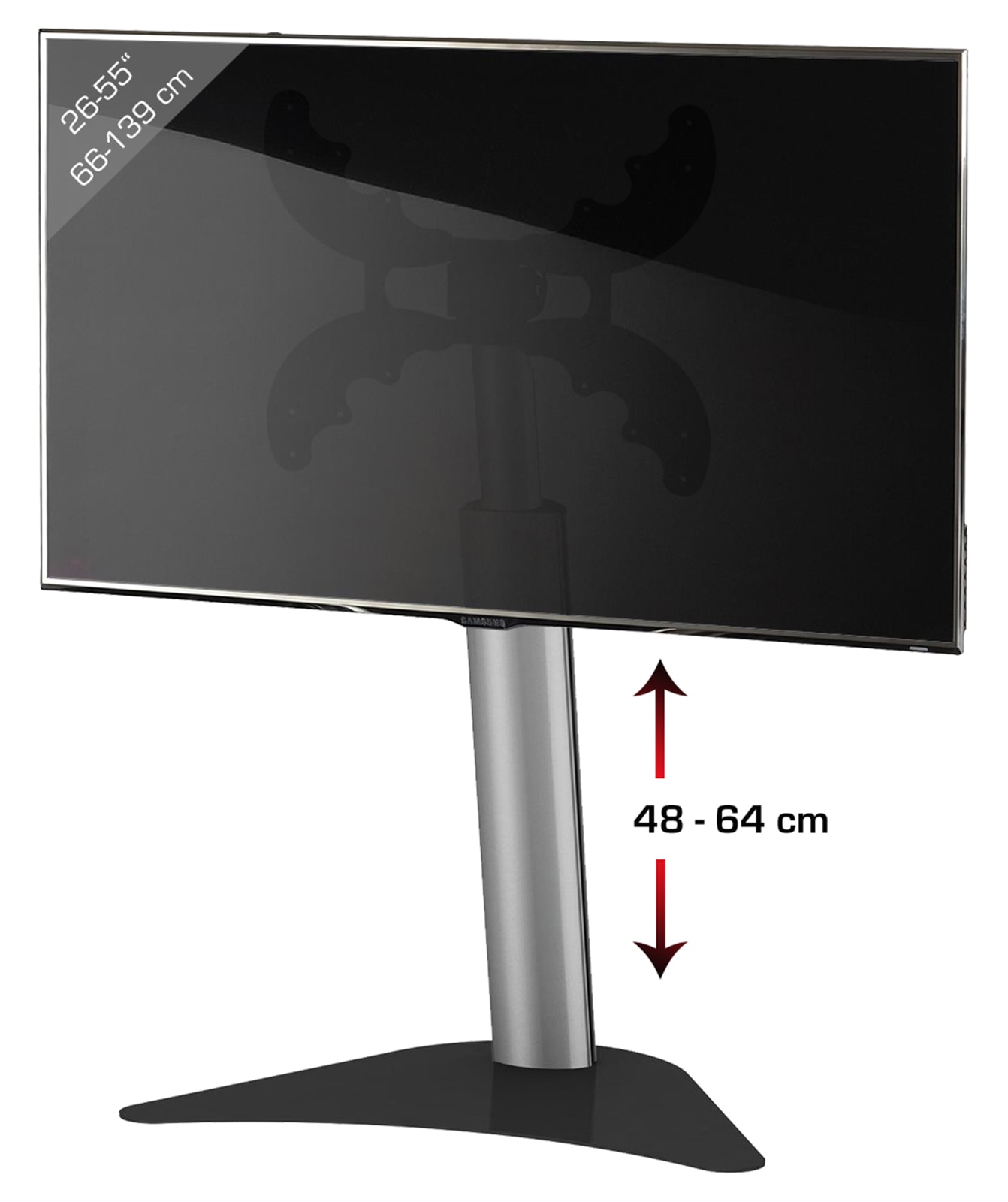 VCM Wohnzimmertisch »Premium TV Standfuß höhenverstellbar 48-64 cm Coscal«