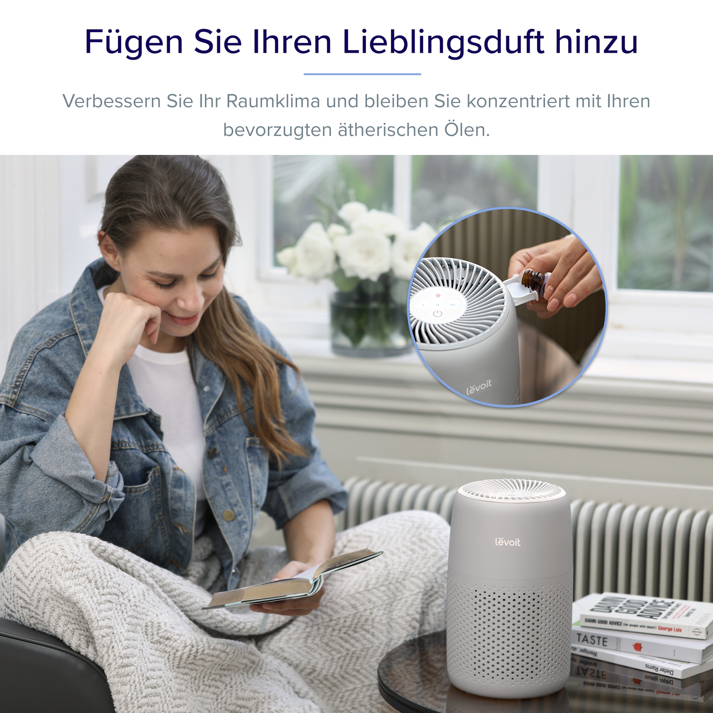 Levoit Luftreiniger »Core Mini Pro Air Purifier« für 15 qm Räume HEPA-Filtersystem, platzsparend, schlaffreundlich, Aromatherapie