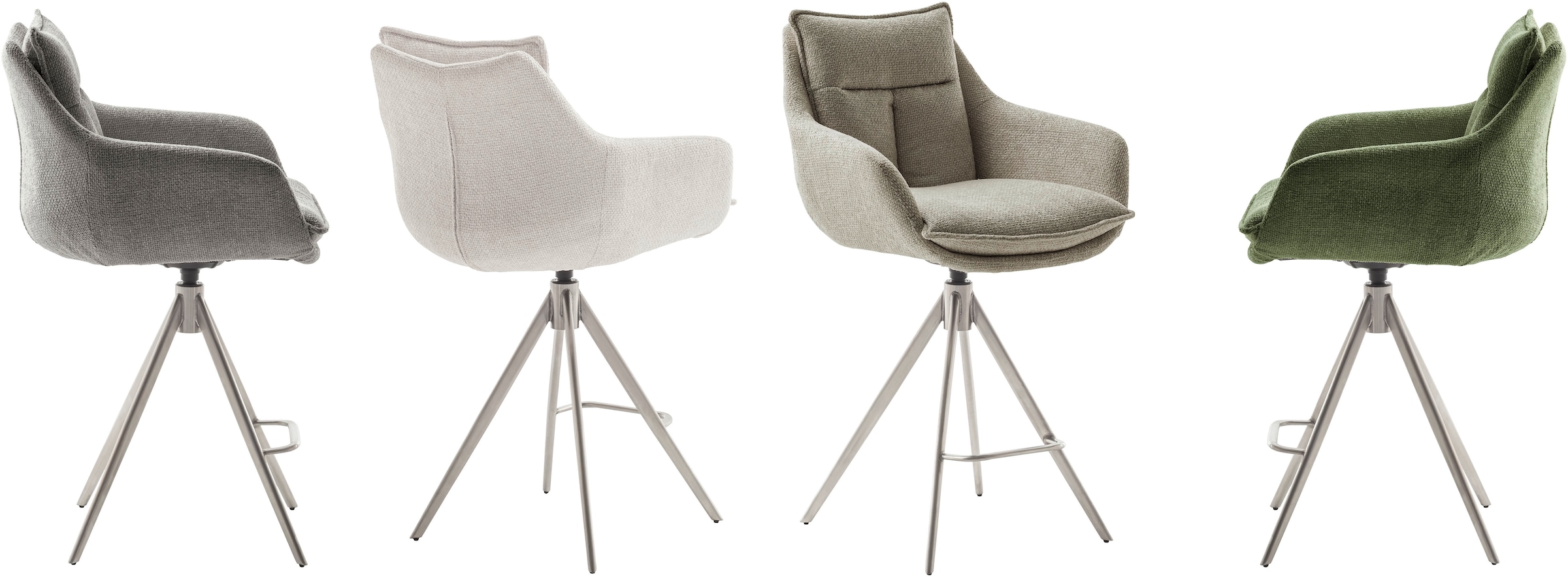 MCA furniture Bistrostuhl »Parker Tresenstuhl mit Armlehnen Tresenhocker«, (Set), 2 St., Struktur weich, Barhocker,Barmoebel,Barstuhl,360° drehbar,mit Lehne,belastbar 120 kg