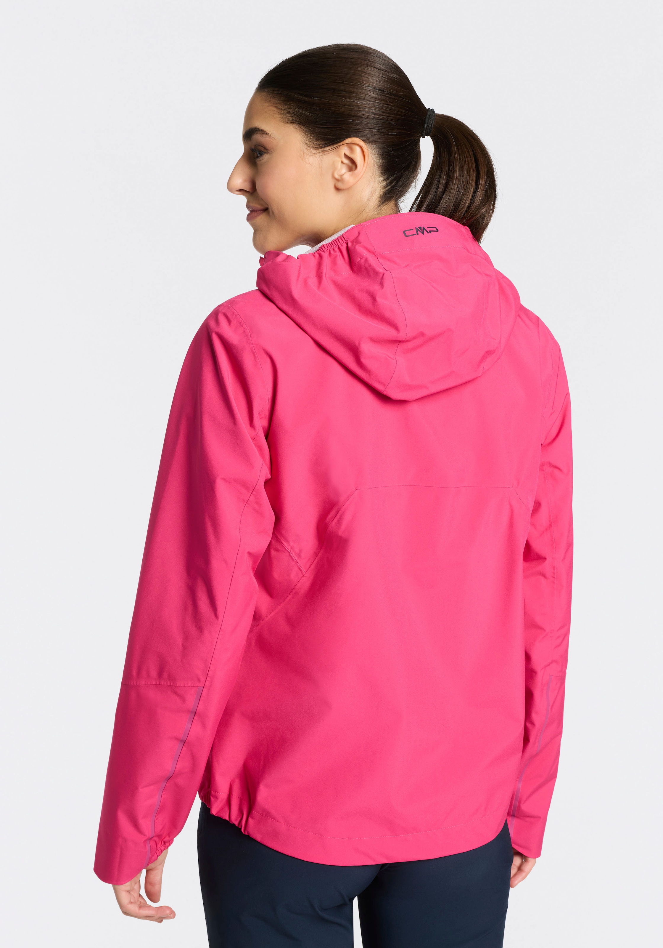 CMP Regenjacke mit regulierbarer Kapuze, Zwei-Lagen-Konstruktion, Übergangsjacke