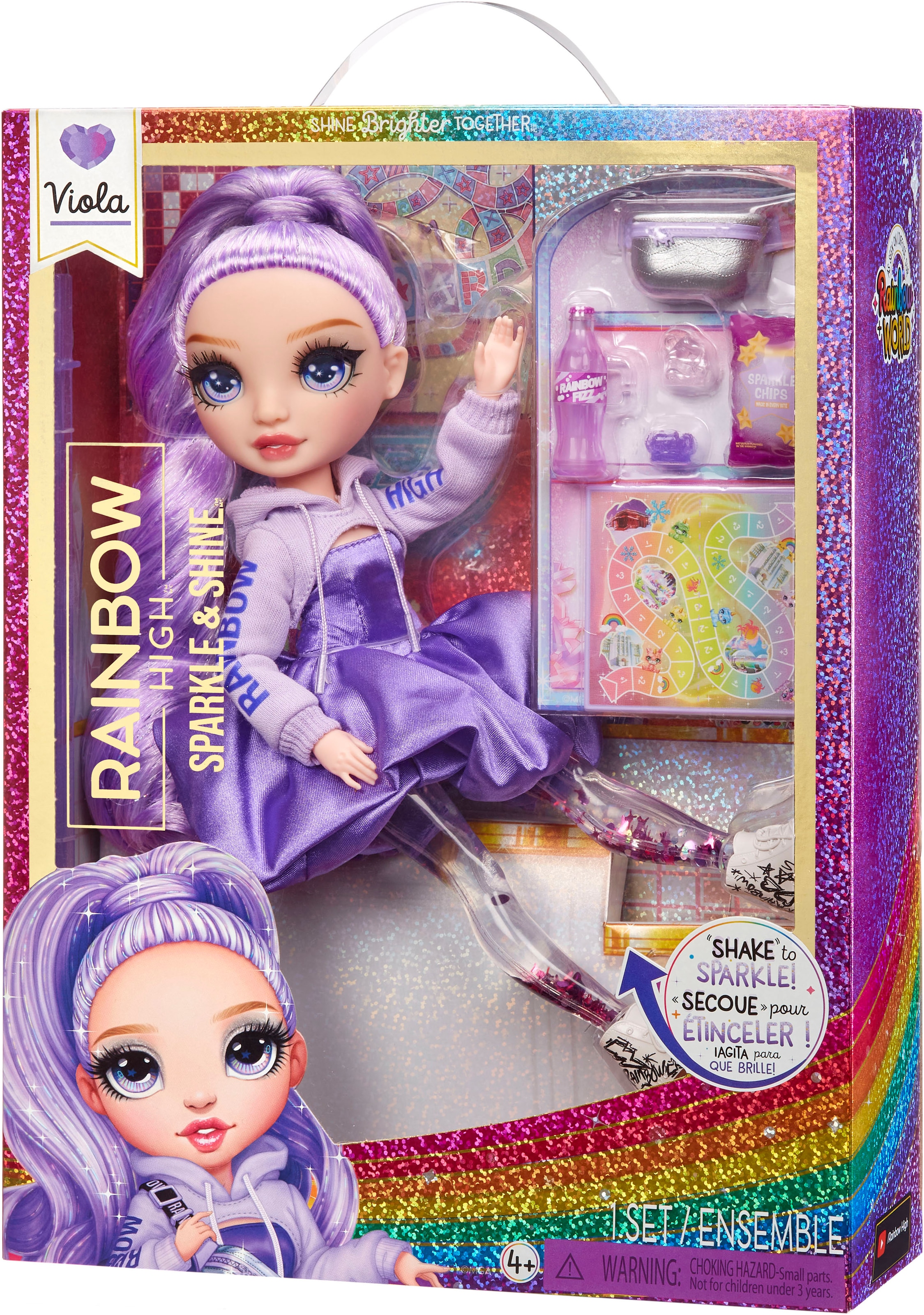 RAINBOW HIGH Anziehpuppe »Rainbow High Sparkle & Shine Fashion Dolls - VIOLA (Purple)«