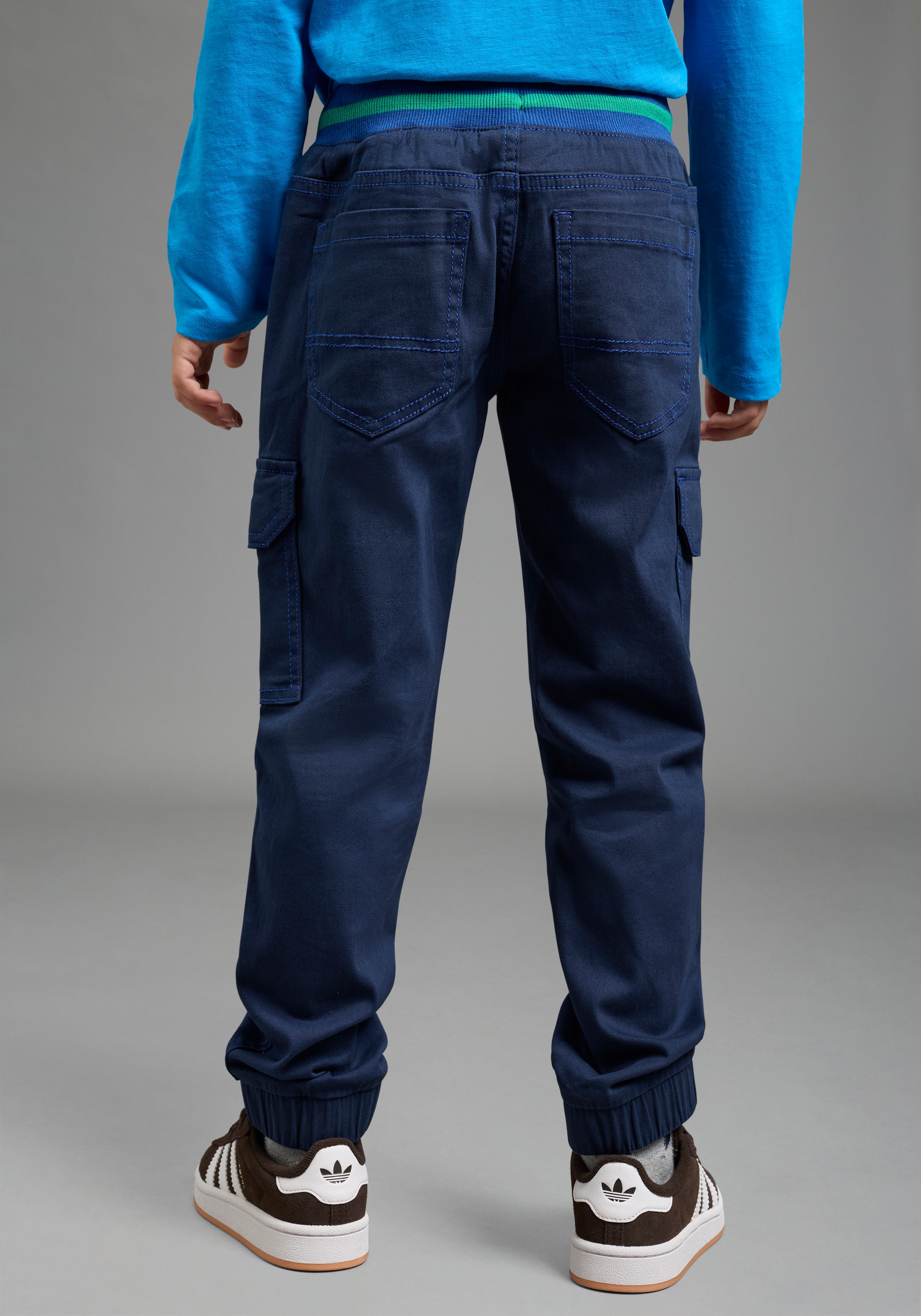 Scout Cargohose »Cargohose mit Ringelbündchen - NEU von SCOUT«  gerader Schnitt, schmal zulaufendes Bein, für Jungen