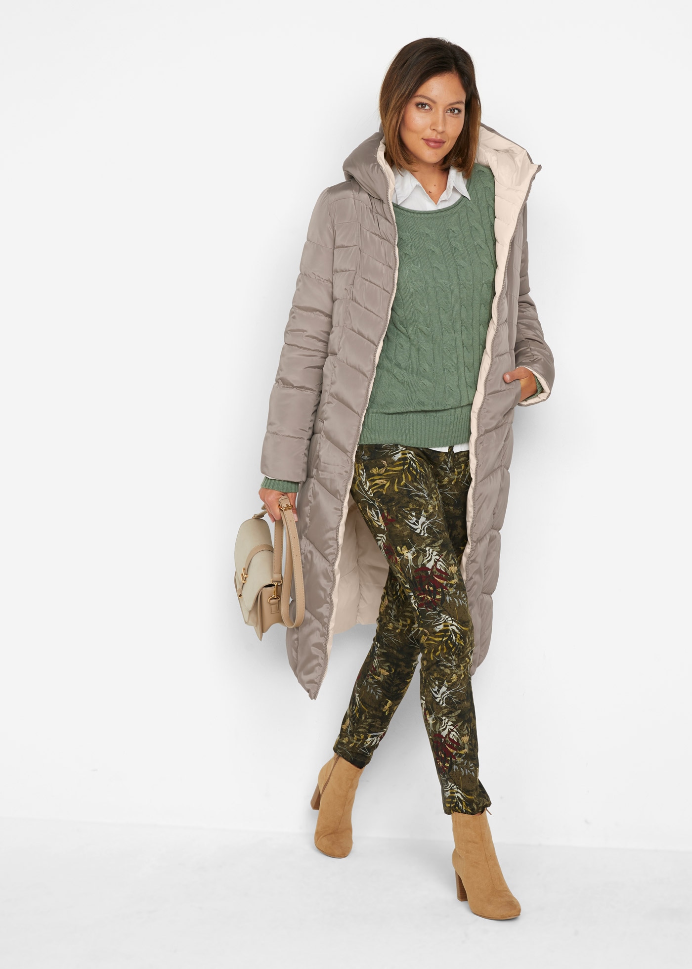 bonprix Steppmantel aus Polyester, mit Polyesterfüllung und Ärmelfutter