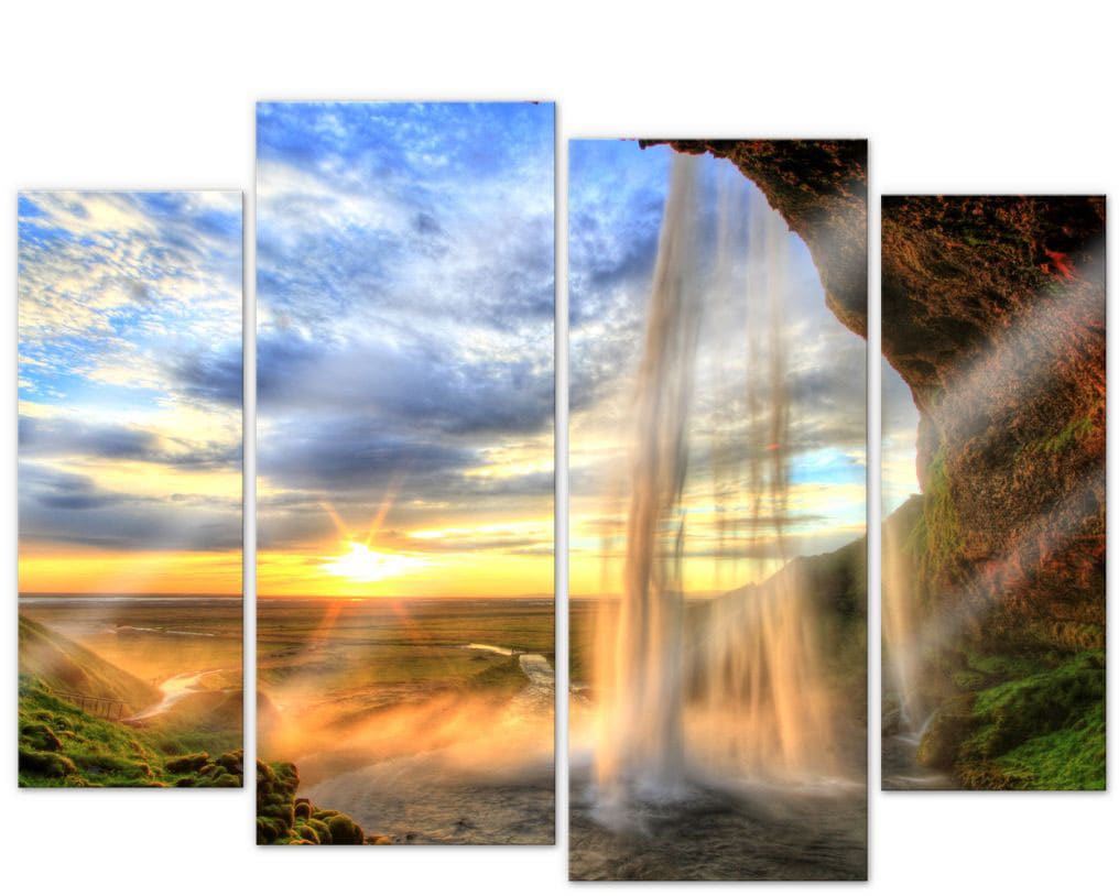 Wall-Art Bilder (Set, (4-teilig)«, auf St.) Rechnung »Fernweh kaufen 4 Wasserfall Mehrteilige