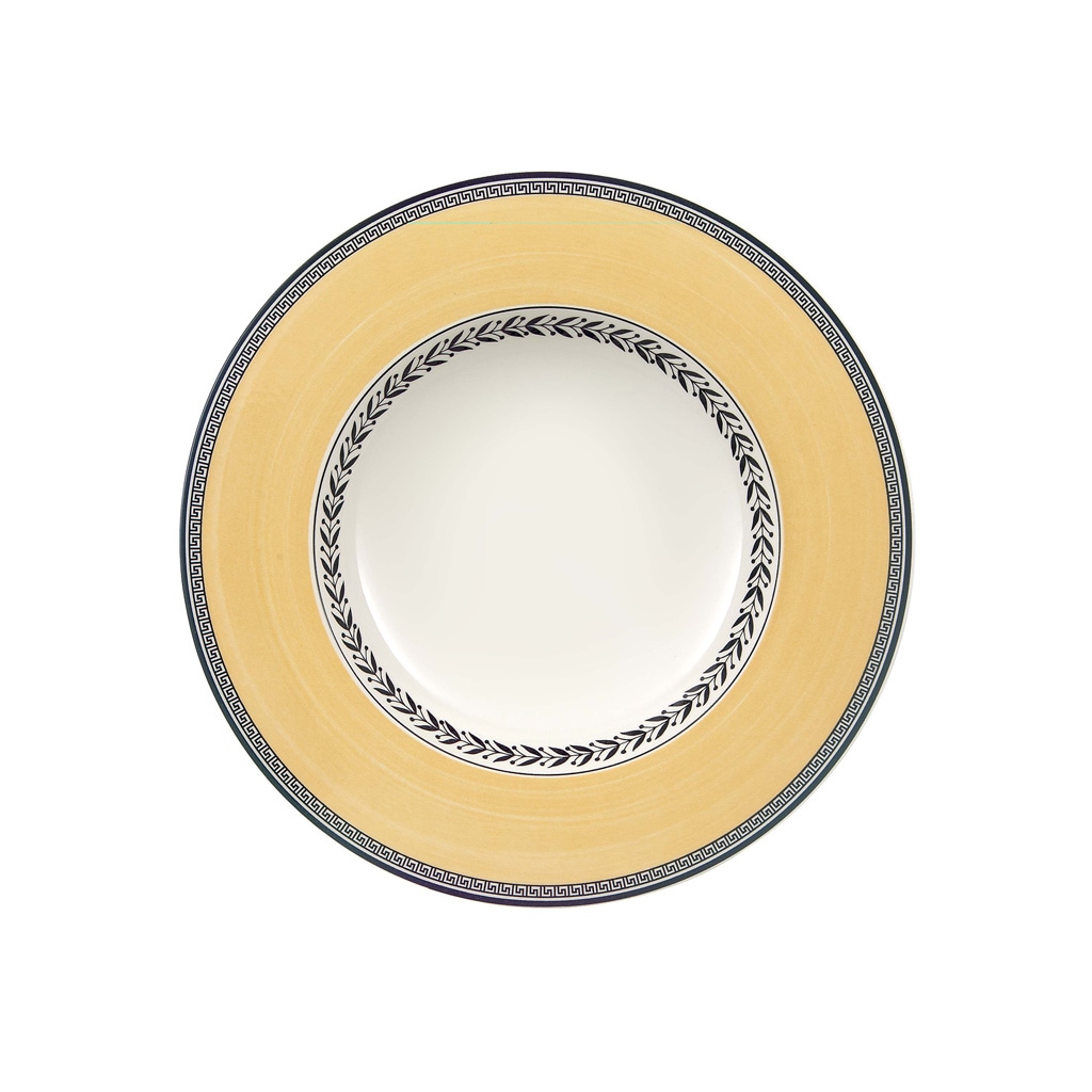 Villeroy & Boch Suppenteller "Suppenteller Audun Fleur ø 24,2 cm weiß-grau-gelb"