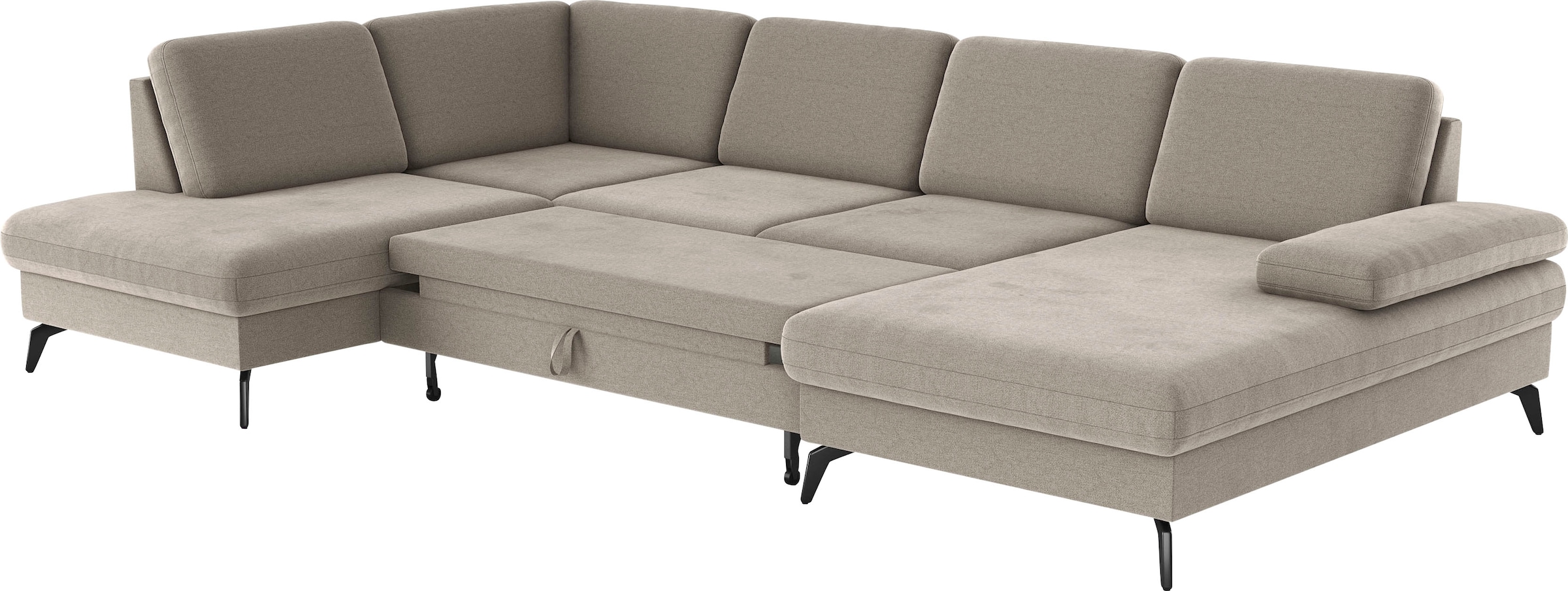 sit&more Wohnlandschaft »Morris U-Form, inkl. Sitztiefenverstellung«, wahlweise mit Armteilverstellung, Bettfunktion & Bettkasten