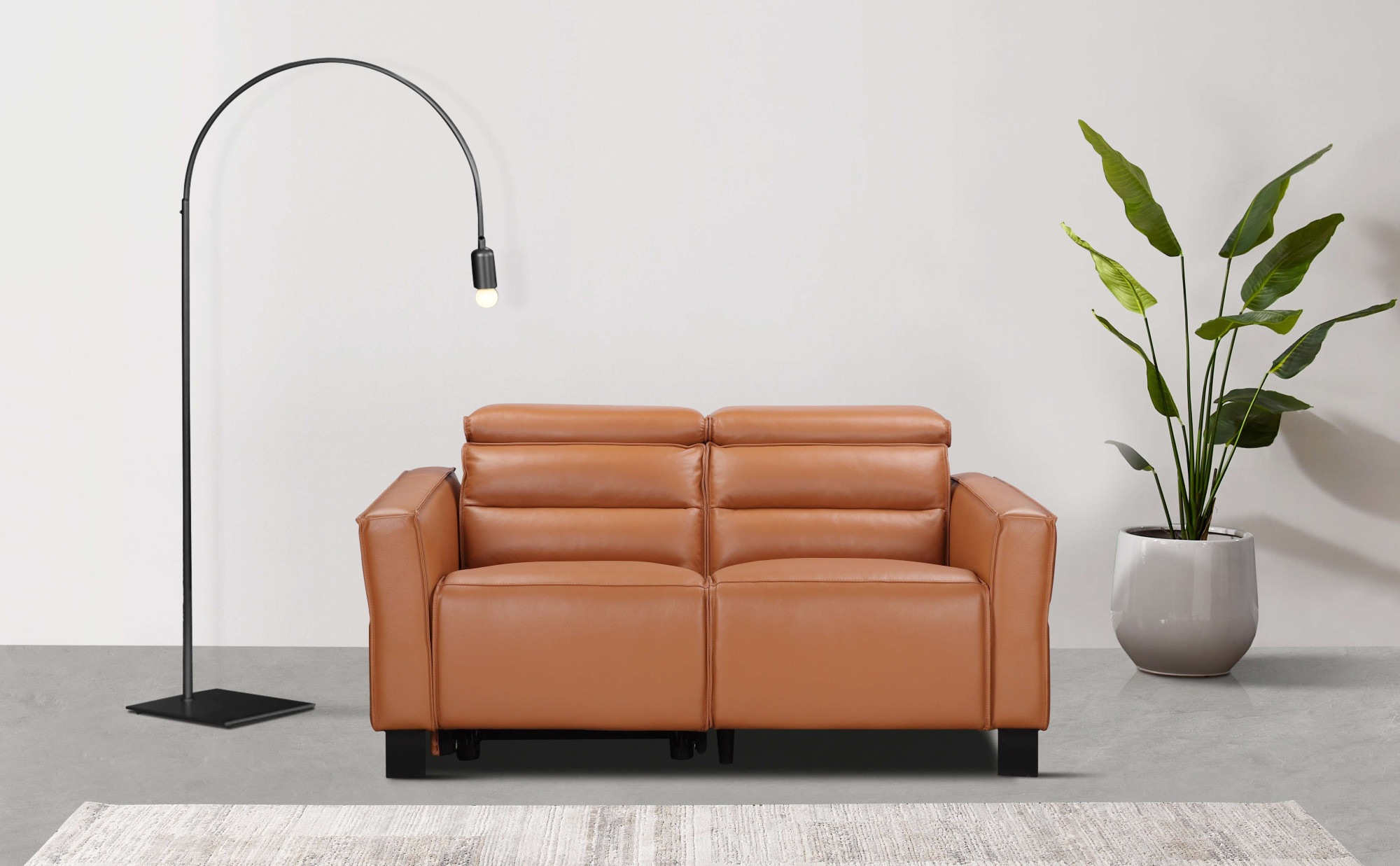 OTTO home 2-Sitzer »Carpari Lederoptik, 162 cm, man./elektr. Relaxfunktion« (USB A/C), sowie Kopfteilverstellung