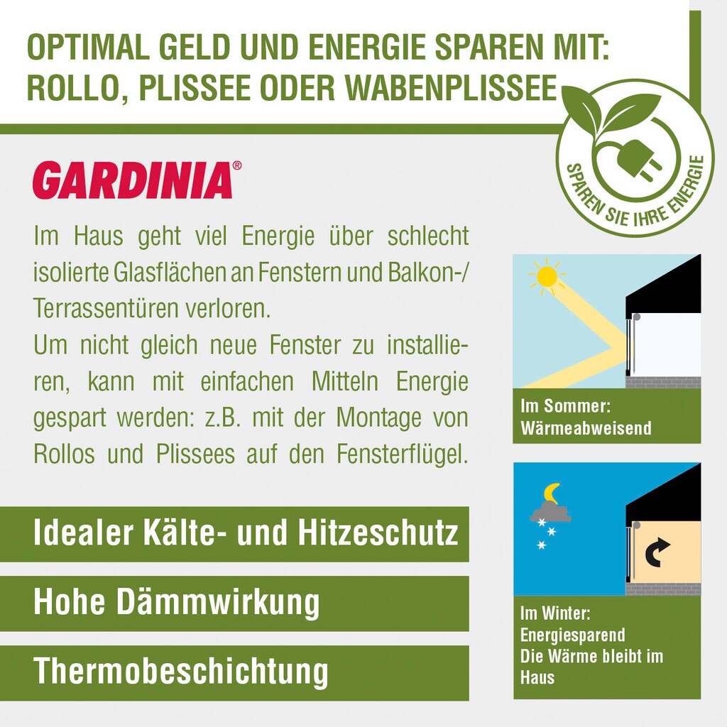 GARDINIA Seitenzugrollo »EASYFIX Rollo Thermo ENERGIESPAREND«, verdunkelnd, energiesparend