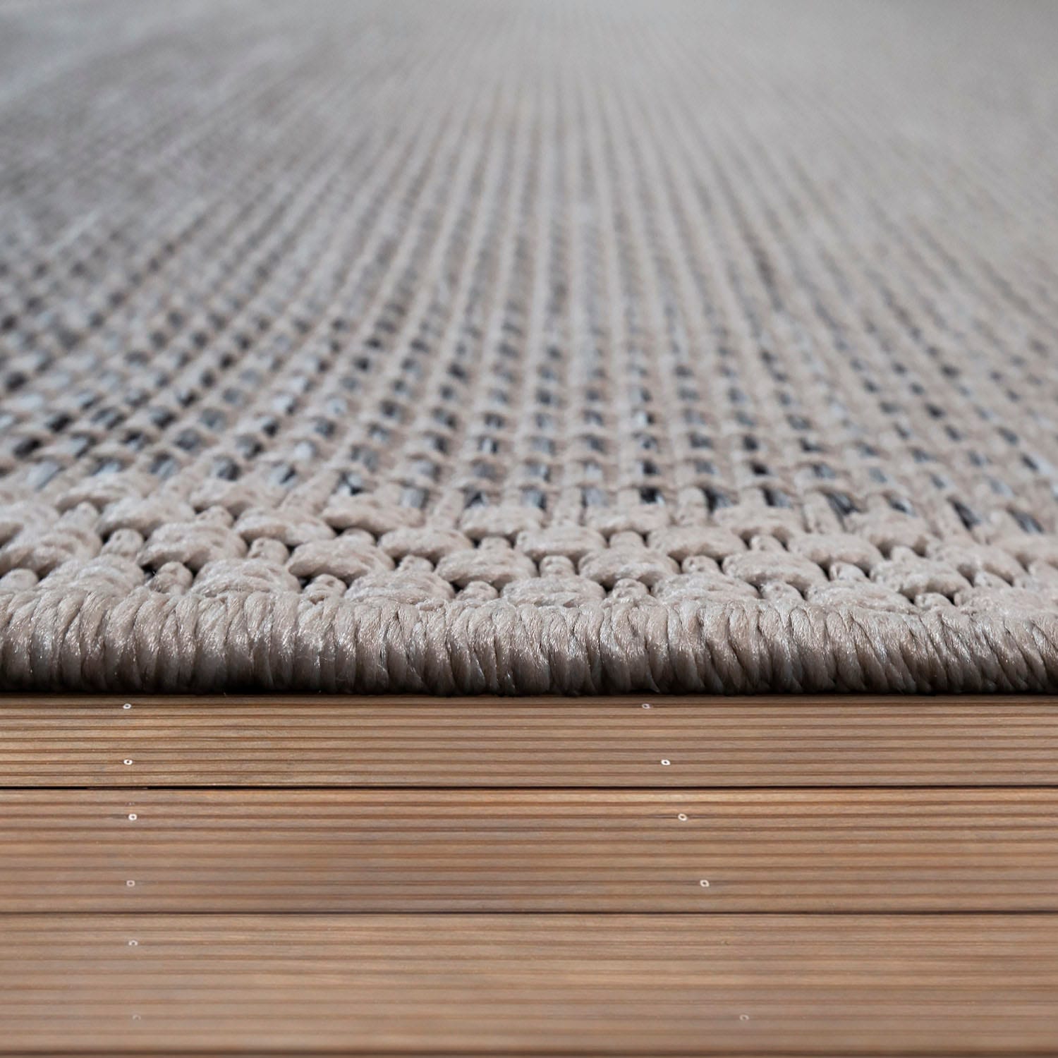 Paco Home Teppich »Quebec 135«, rechteckig, 4 mm Höhe, Flachgewebe, meliert, mit Bordüre, In- und Outdoor geeignet