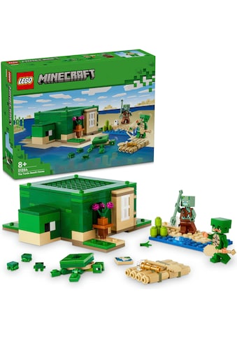 Konstruktionsspielsteine »Das Schildkrötenstrandhaus (21254), LEGO Minecraft«, (234 St.)