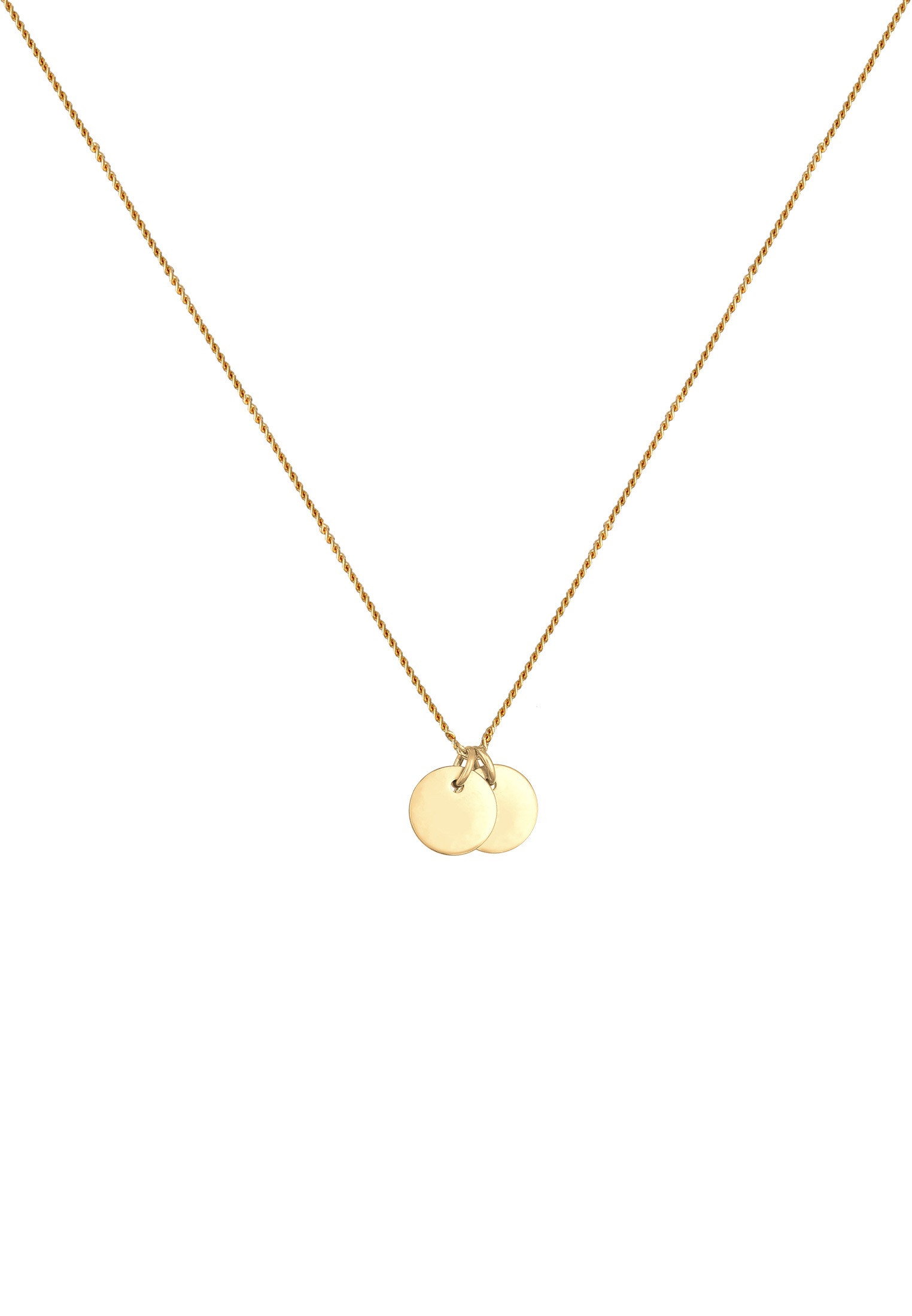 Elli Kette mit Anhänger »Halskette Basic Plättchen Coin Münze Geo Trend 925 Silber«