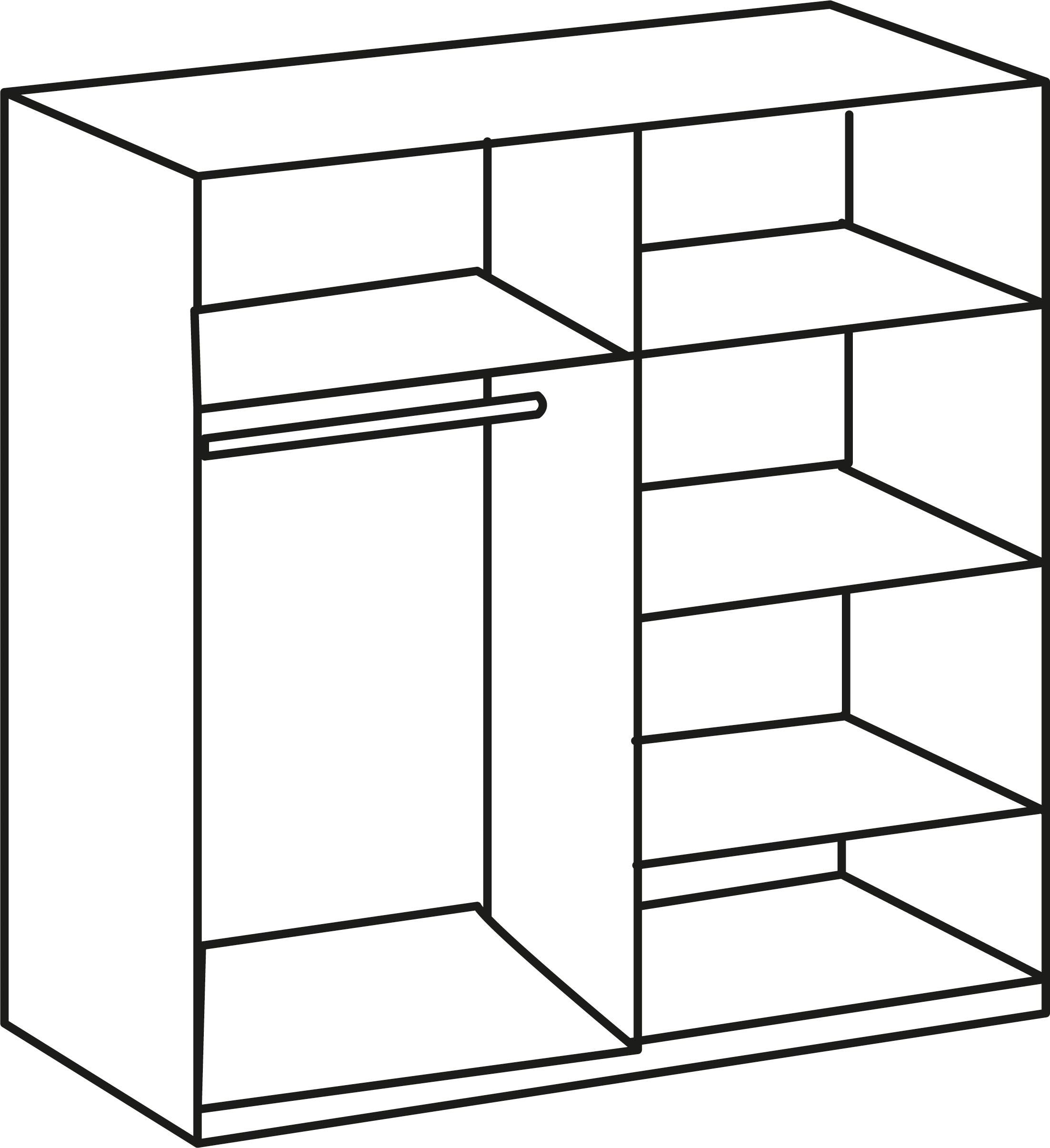 Wimex Kleiderschrank »Level by fresh to go«, mit Glas-und Spiegeltüren