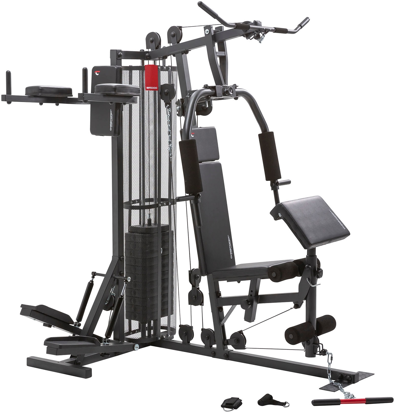 Christopeit Sport® Kraftstation »Kraftstation SP 5000«, 12 Gewichtsblöcke, (Butterflystange, Latzug, Ruderfunktion und mehr), multifunktionale Fitnessstation, max. Trainingsgewicht 70 kg