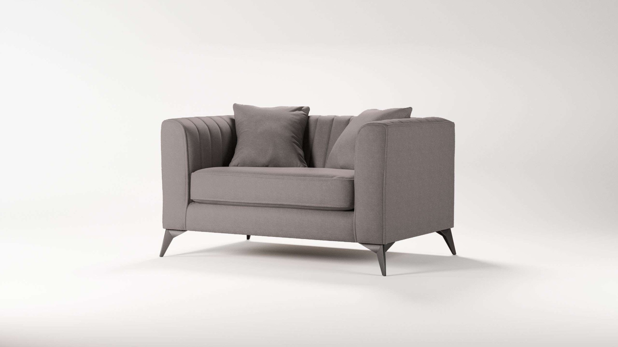 Places of Style Loveseat »MATTHEW Loungesessel, Maße B/T/H: 130/86/74 cm«, incl. Zierkissen, feine Steppung im Rücken, belastbar bis 200kg