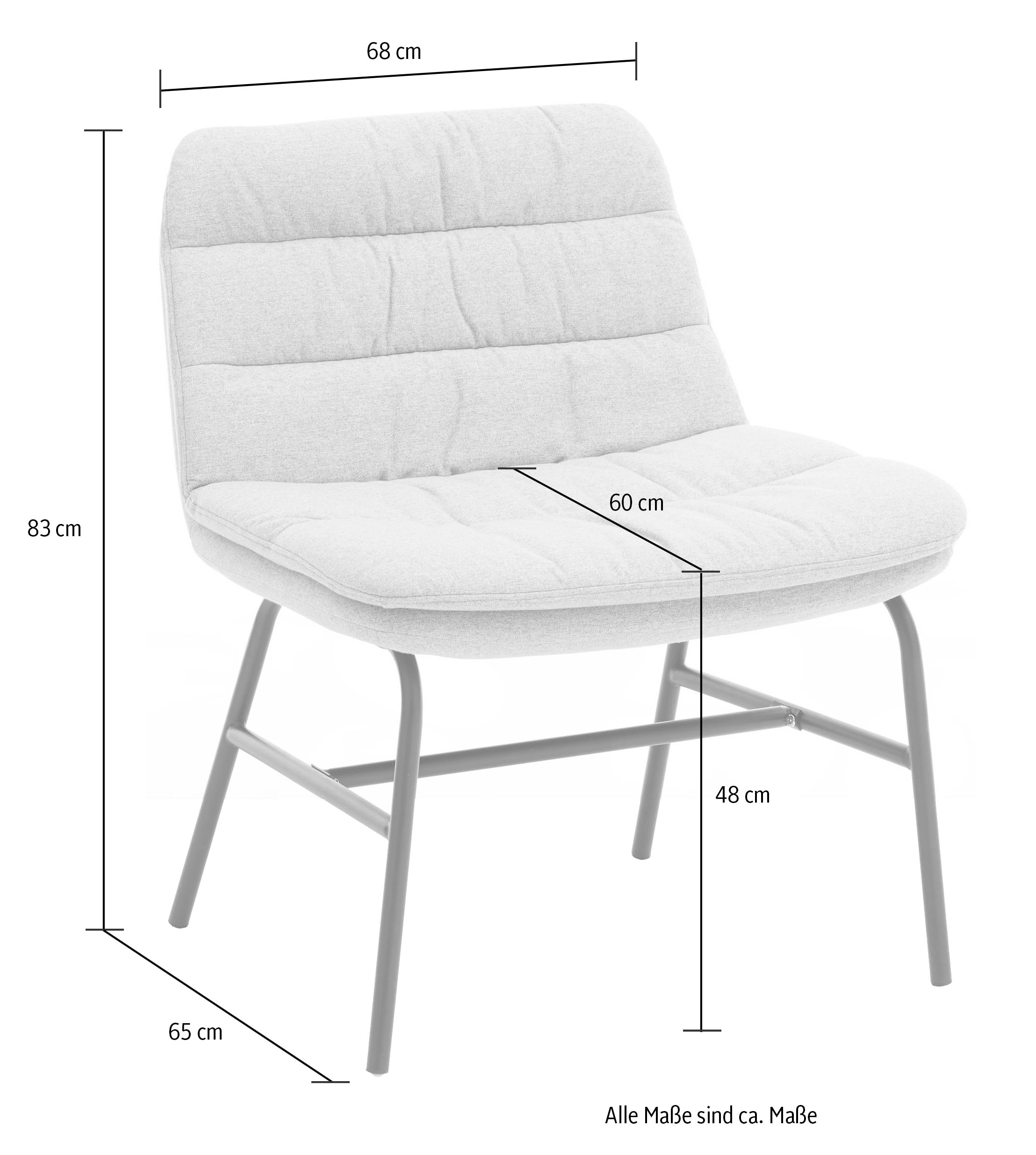 Home affaire Polsterstuhl »Peter«, (Set), und 2 bestellen mit St., Rechnung moderner Stuhl auf breiter tiefer Feinstruktur, Sitzfläche