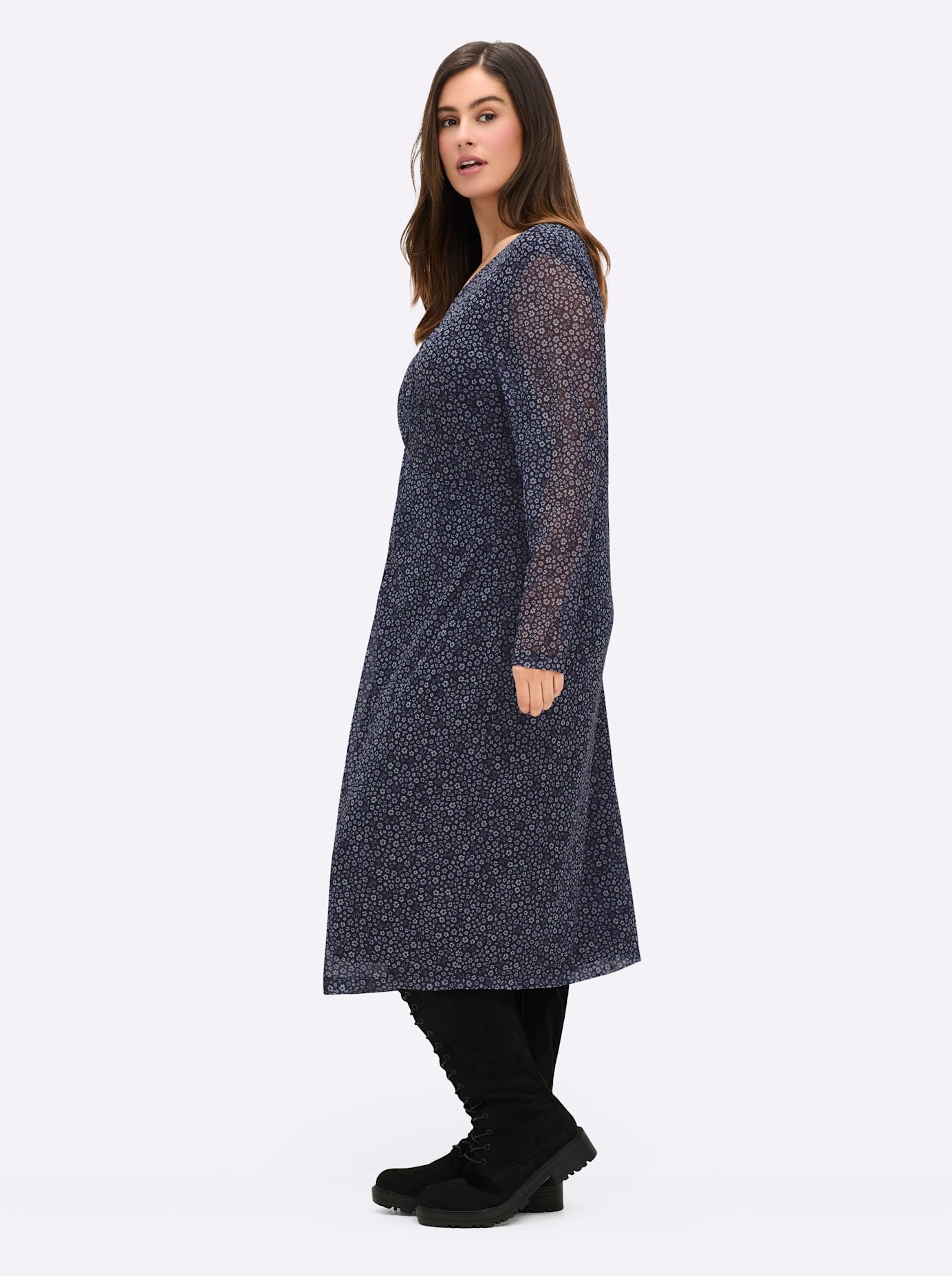 Sheego Druckkleid »Mesh-Kleid«