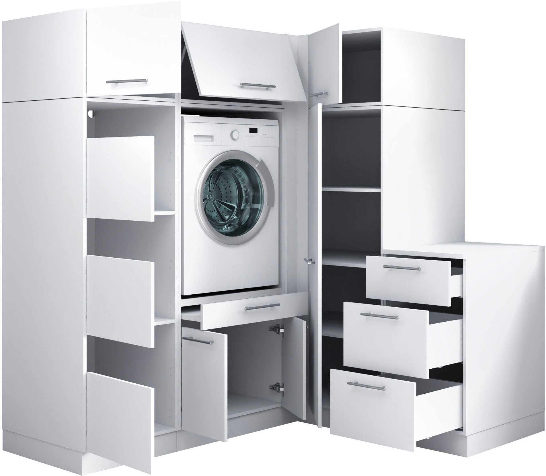 Laundreezy Mehrzweckschrank-Set »Laundreezy, 7-tlg. Mehrzweckschrank-Set B/H/T 186/200/68 cm« 7 Stk. tlg.