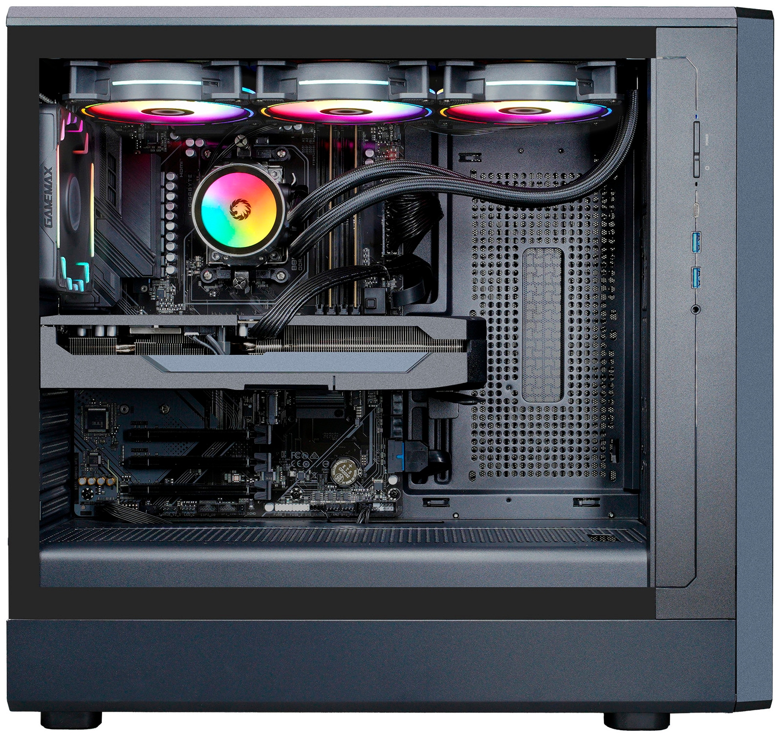 GAMEMAX Gaming-PC-Komplettsystem »GigaDeal CLAW BK 2802 AMD Ryzen 5 7500F 32GB DDR5 1TB SSD RX 9070« 32 ″ AMD Ryzen 5 Radeon™ RX 9070 32 GB RAM 1.000 GB SSD Windows 11, DDR5 RAM + Gigabyte GS32QCA LED-Monitor Curved, 80 cm 32"