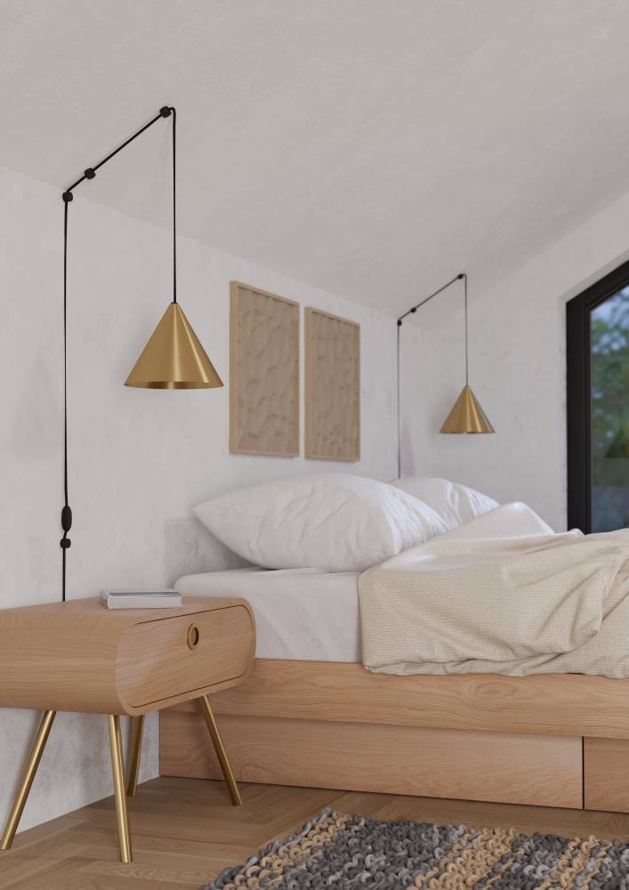 EGLO Hängeleuchte »NARICES Pendellampe, Stahl, E27, IP20, Wohnzimmerlampe, Hängelampe« E27 1 Stk. Hängeleuchte, L18 x H142 cm,  messing-gebürstet, schwarz, 1X40W exkl.