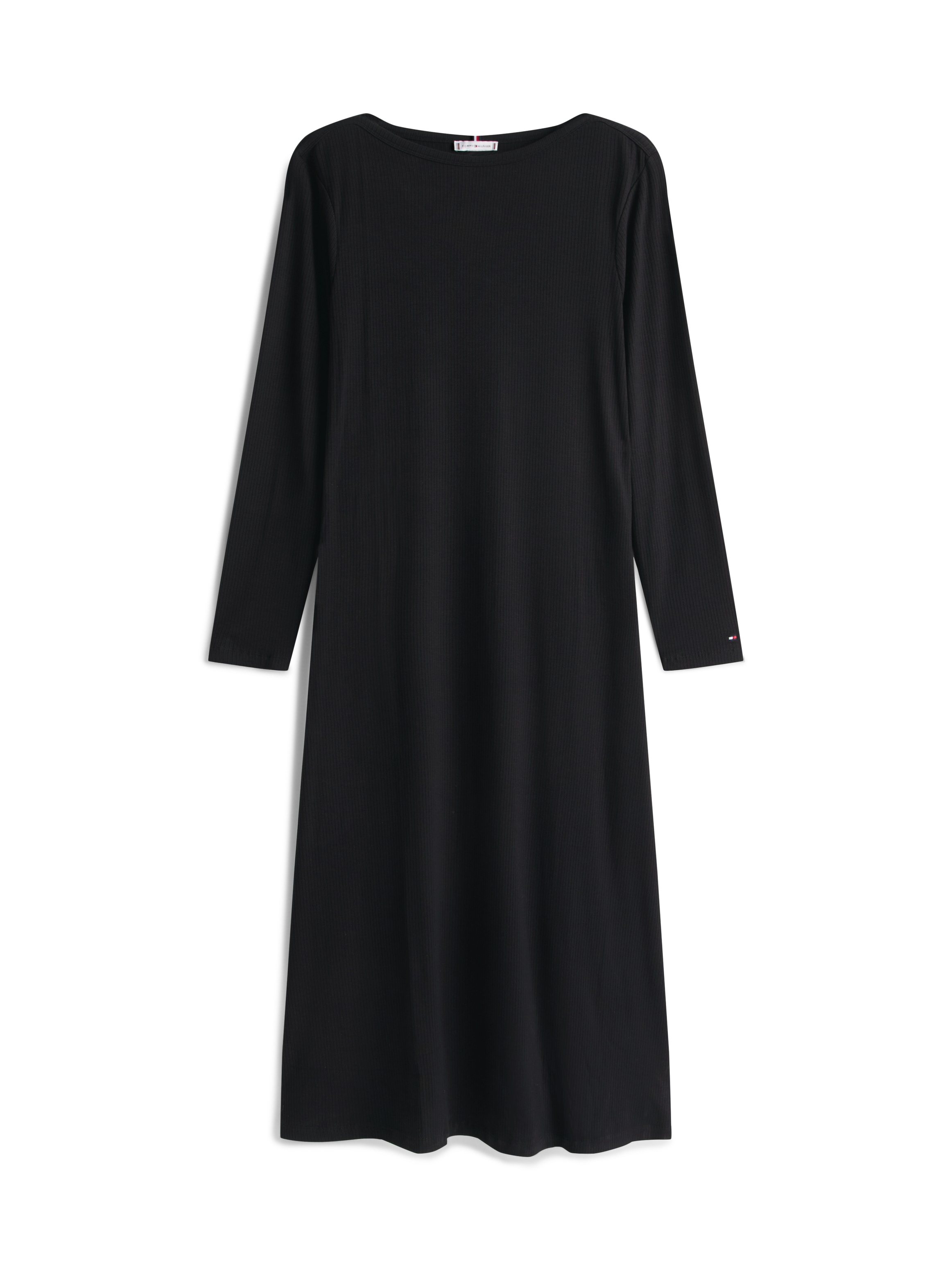 Tommy Hilfiger Curve A-Linien-Kleid »CRV 5X2 RIB FLARE MIDI DRESS LS«, in großen Größen, in gerippter Struktur und ausgestellter Form