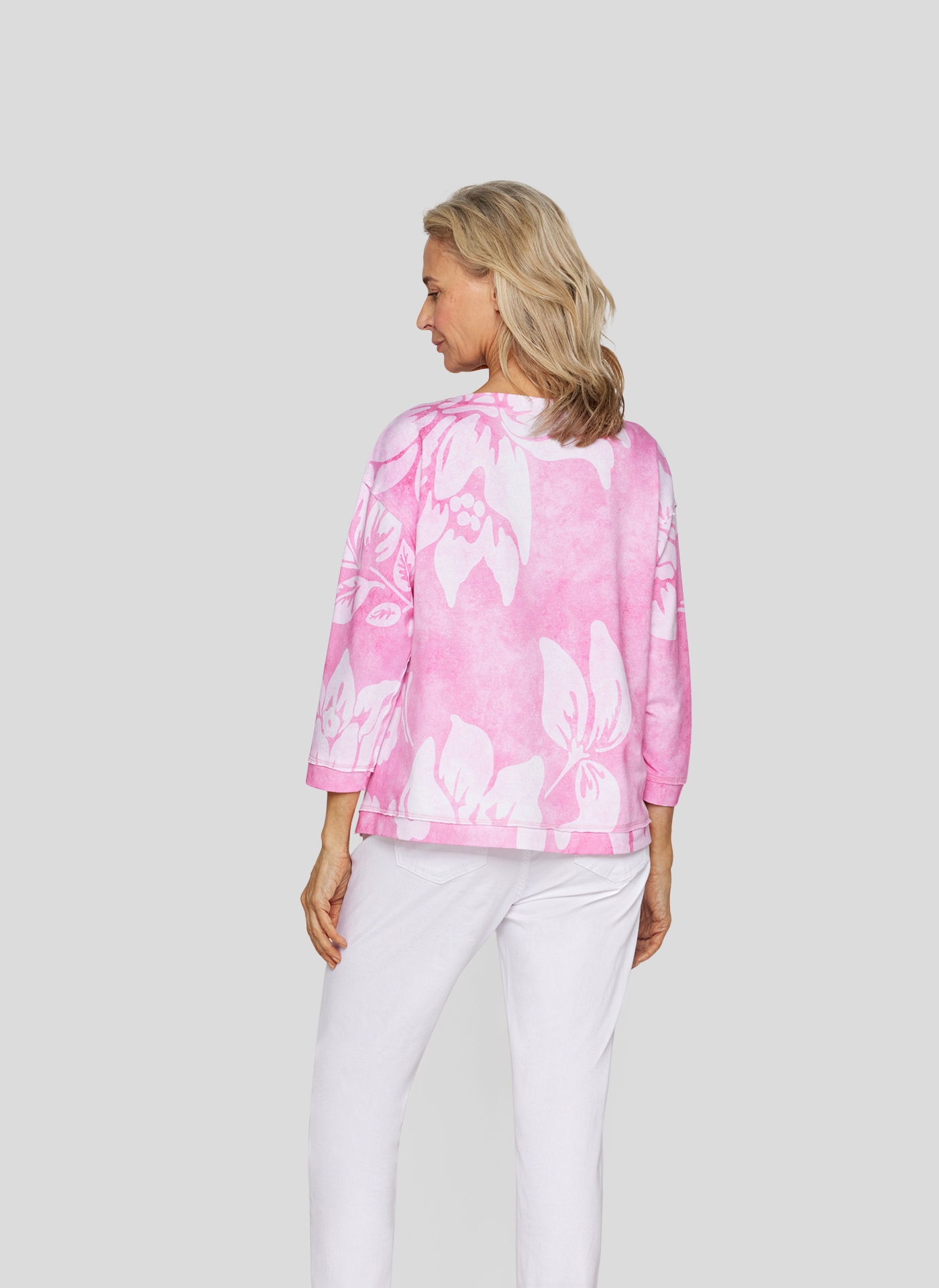 Rabe 3/4-Arm-Shirt, mit floralen Muster und Letter-Print