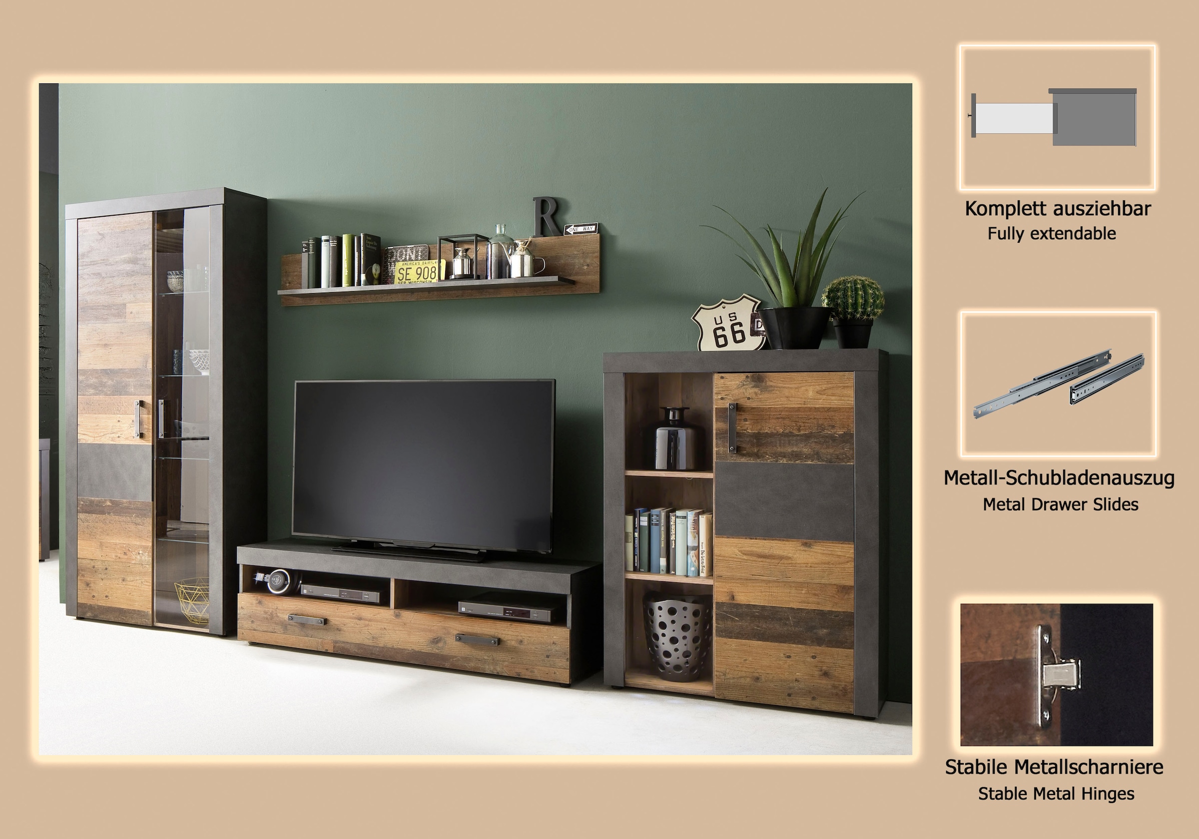 INOSIGN Wohnwand »Ilana« Set, 4 Stk. tlg.