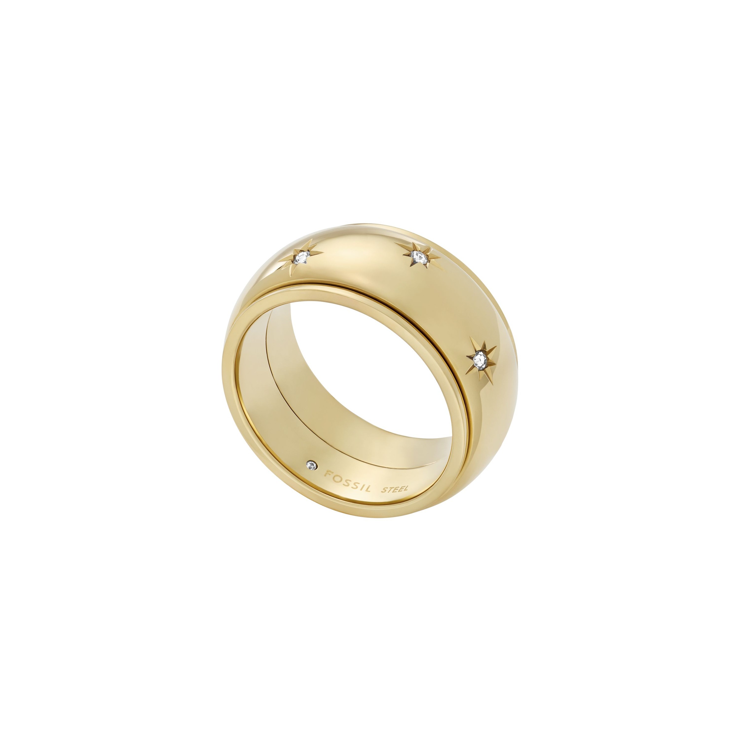 Fossil Fingerring »Schmuck Geschenk Edelstahl Ring SADIE, JF04835710«, mit Glasstein
