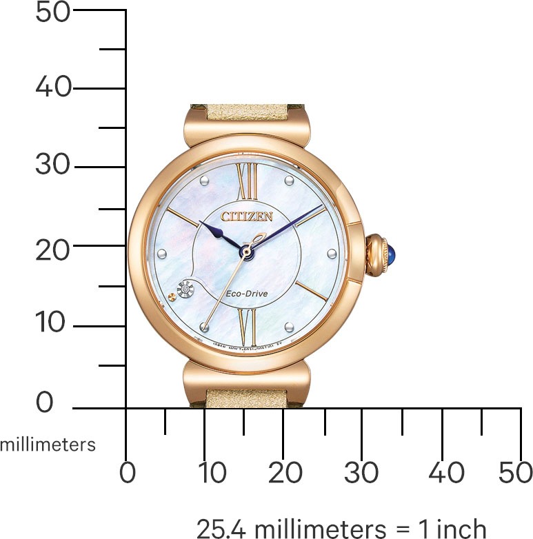 Citizen Solaruhr, Armbanduhr, Damenuhr, Lederarmband, Saphirglas
