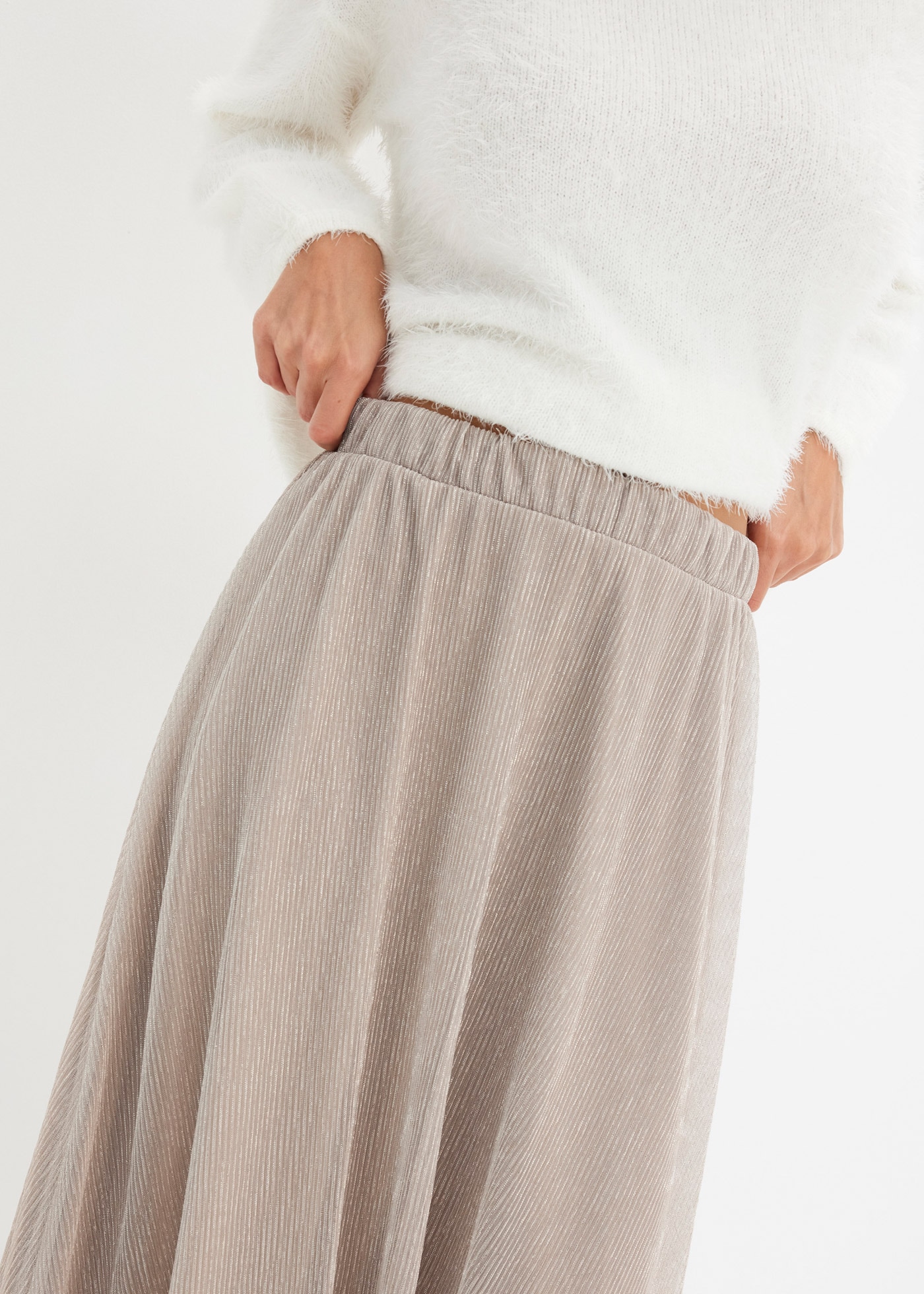 bonprix Jerseyrock »Jerseyrock« aus leicht transparentem Materialmix, ausgestellte Passform