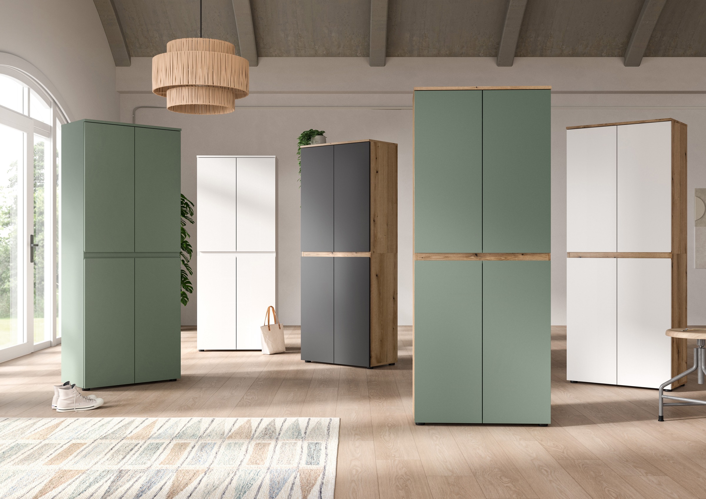 Home affaire Mehrzweckschrank »CIPELA, 105x111 cm, viel Stauraum, variable Einlegeböden, universal« in vielen verschiedenen Trendfarben verfügbar, 1 Stk. tlg. Schuhschrank, Kleiderschrank, Universalschrank, Aktenschrank, Schrank