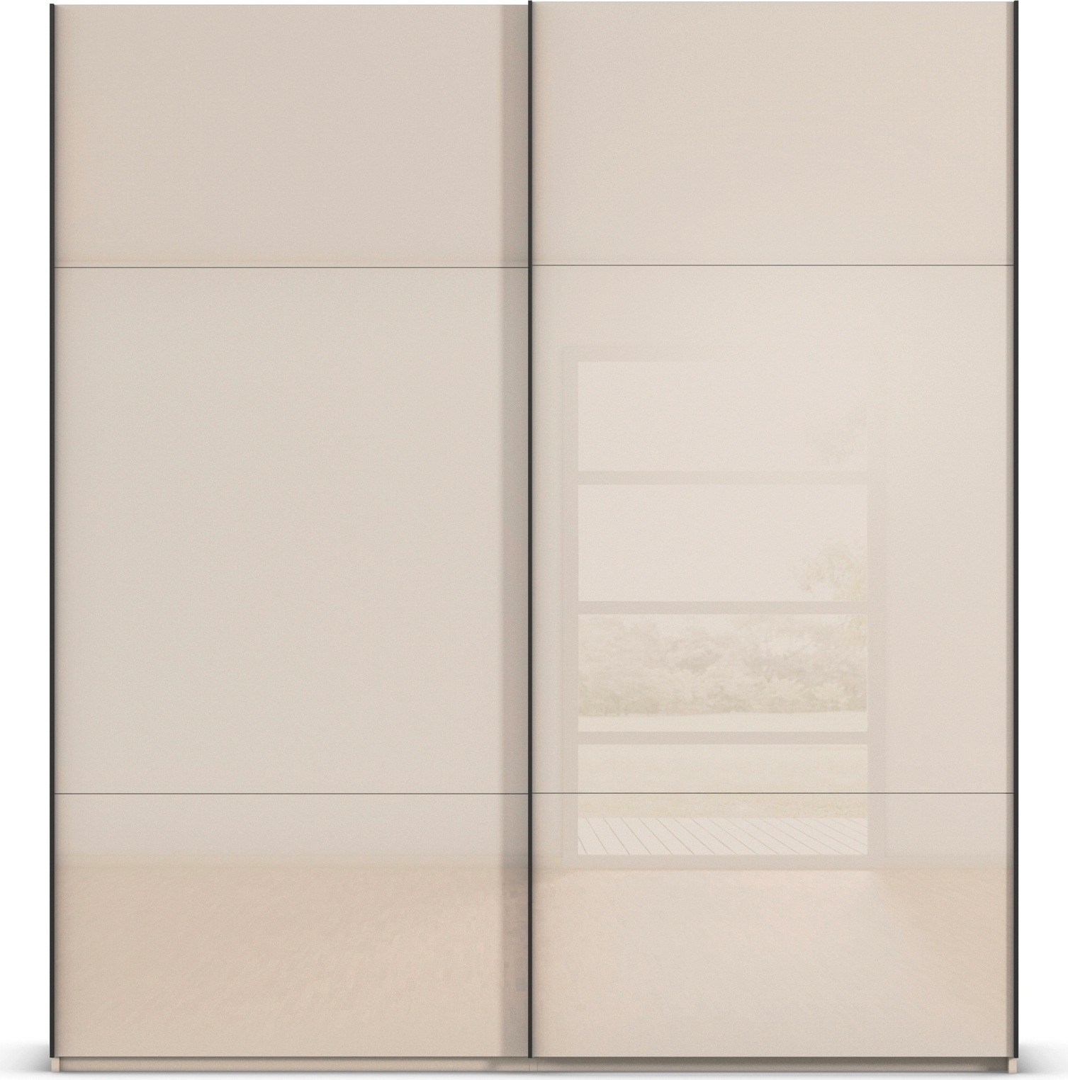 rauch Schwebetürenschrank »Kleiderschrank Schrank Garderobe Schlafzimmerschrank CONTIDO«, (in 3 verschiedenen Ausstattungen BASIC/CLASSIC/PREMIUM), aus hochwertigem Material in 6 Breiten 2 Griff-Farben MADE IN GERMANY