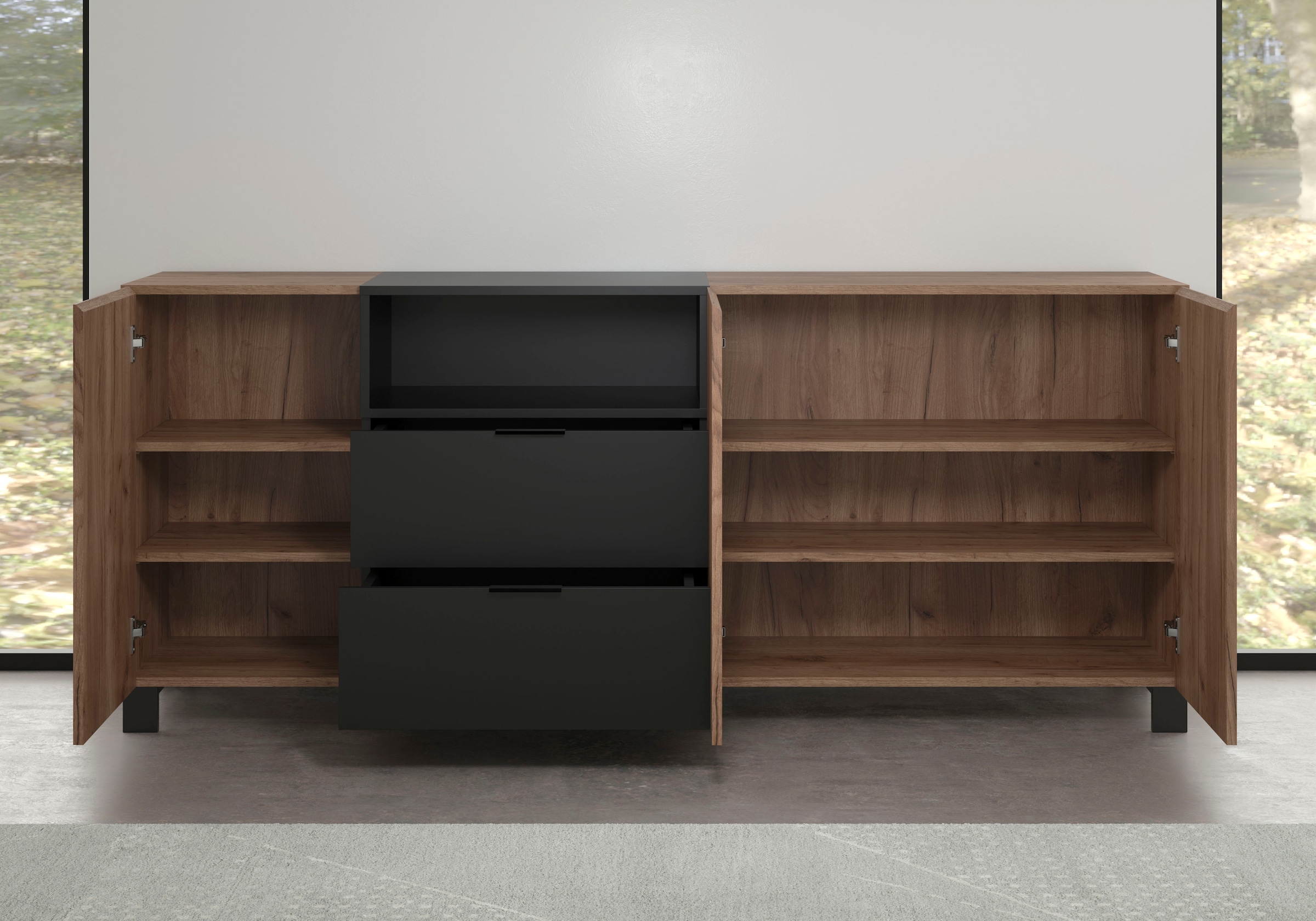 INOSIGN Sideboard »Kriens«, Anrichte Eiche, Breite 185 cm, Höhe 78 cm