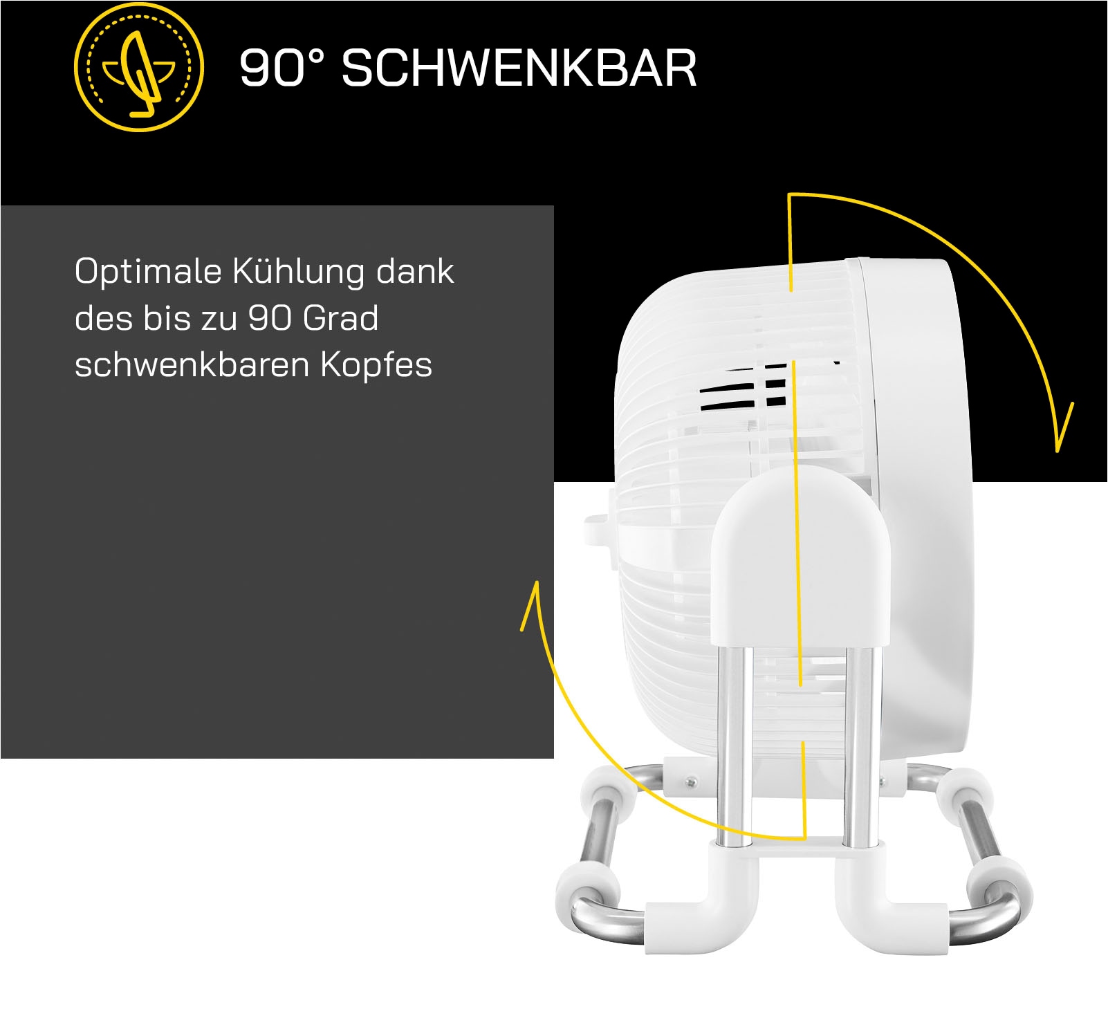 Gutfels Tischventilator »VT 33565 we«, inkl. Oszillation, 45 W Leistung, geräuscharm