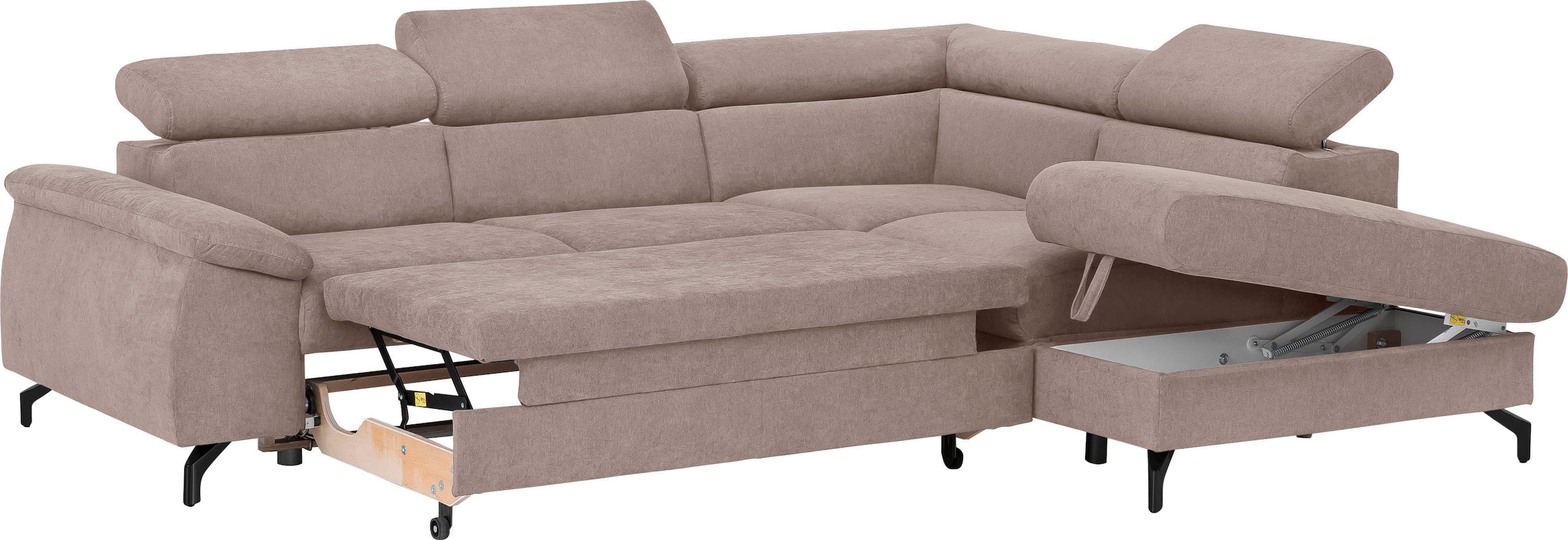 COTTA Ecksofa »Komaris L-Form«, mit Kopfteilverstellung, wahlweise mit Bettfunktion & Bettkasten