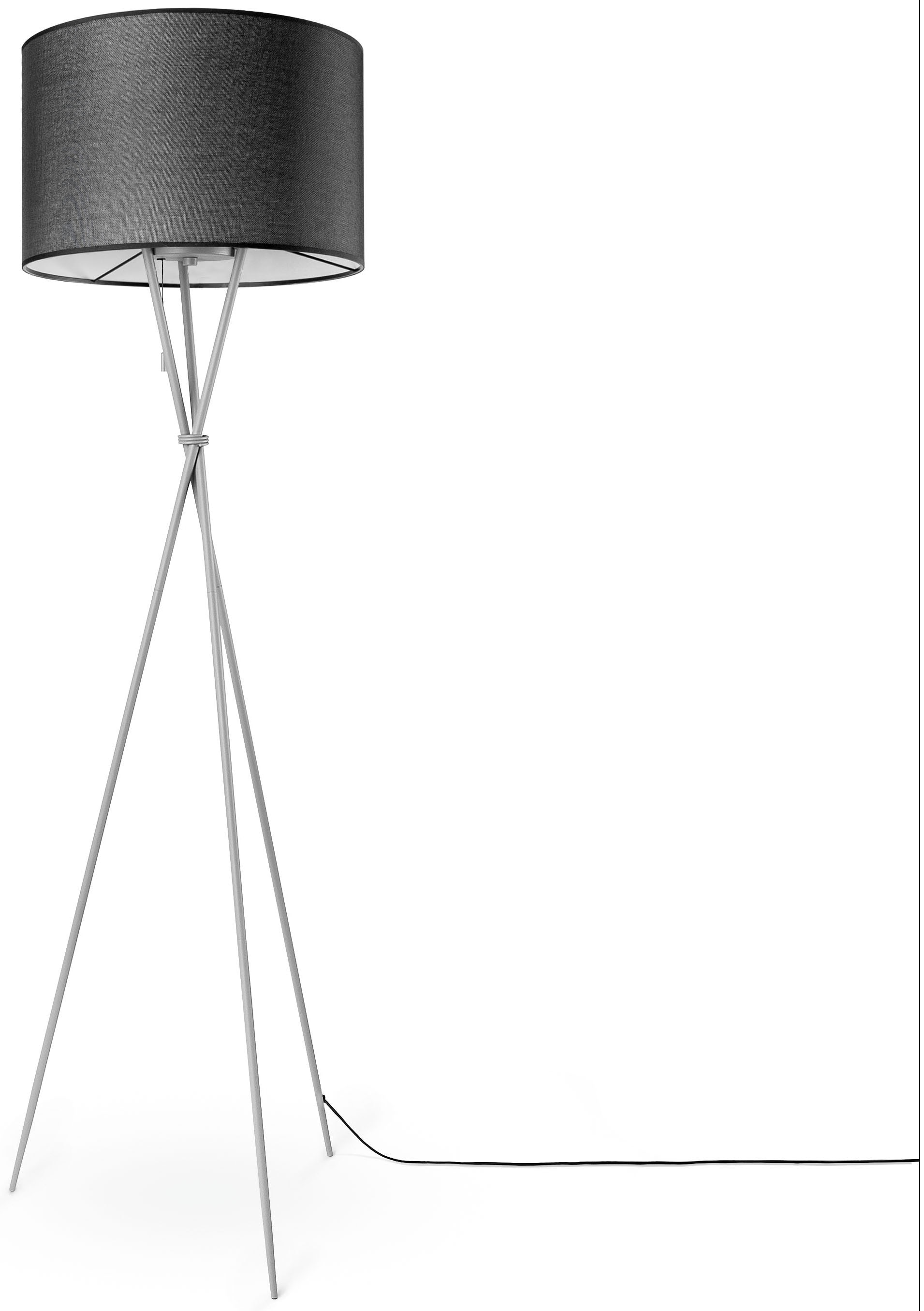 Paco Home Stehlampe »KATE UNI E27 Jahren 3 online XXL Textil Stoffschirmlampe Wohnzimmer | Garantie CANVAS Schirm COLOR«, mit kaufen Standleuchte Dreibein
