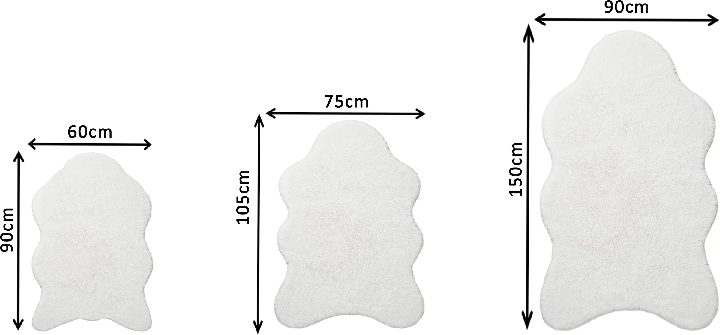 OTTO home Hochflor-Teppich »Mollin, Fellform, leichter Glanz« rechteckig 30 mm Höhe Kunstfell, Fellimitat, waschbar, flauschig, weich, Wohnzimmer