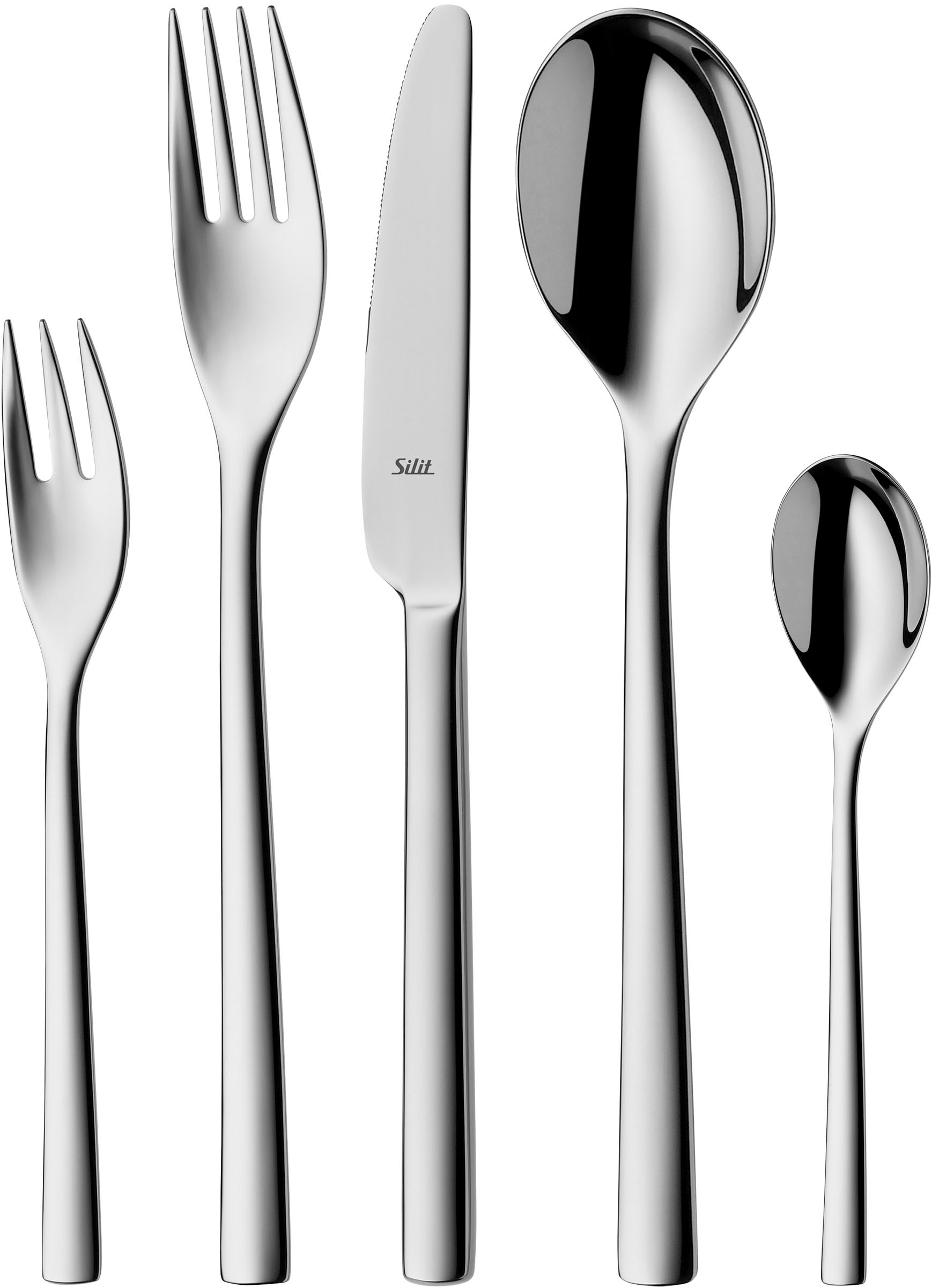 Silit Besteck-Set "Trend" poliert, Crominox: Edelstahl 18/10, Wellenschliff