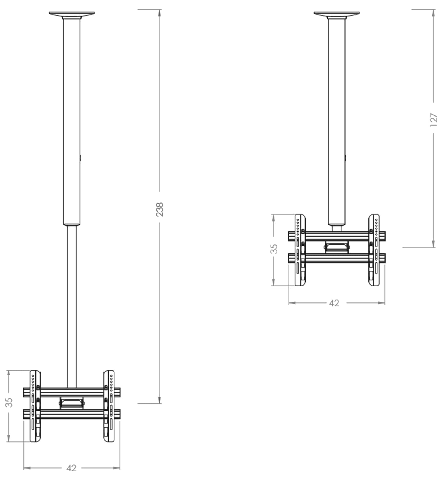 VCM TV-Deckenhalterung »Universal VESA TV Deckenhalterung CM3 Maxi Double«, (VCM CM)