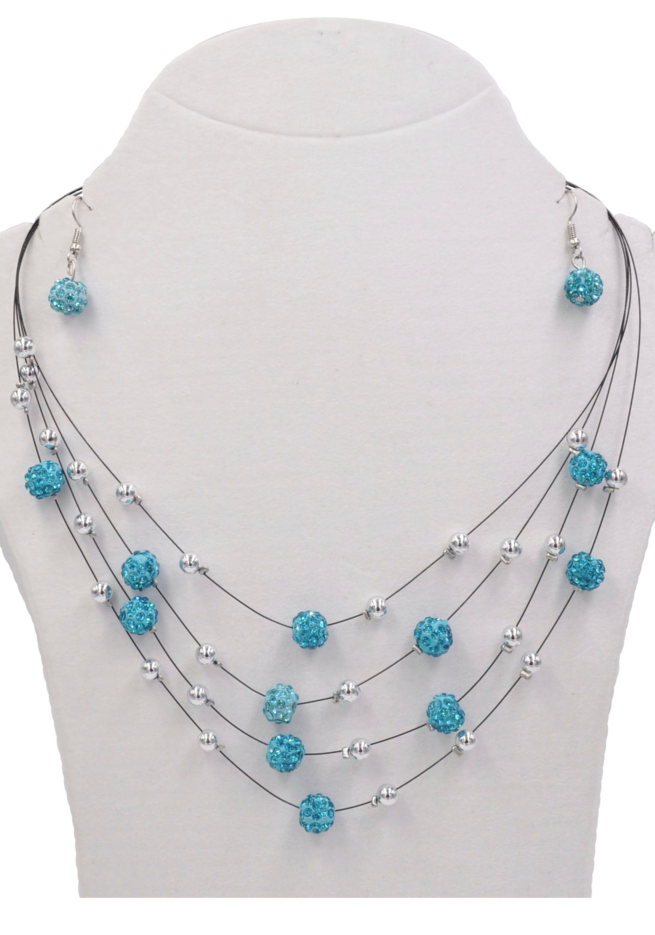 Firetti Collier-Set »Blue Crystal«, (Set, 3 tlg.), mit Glasstein