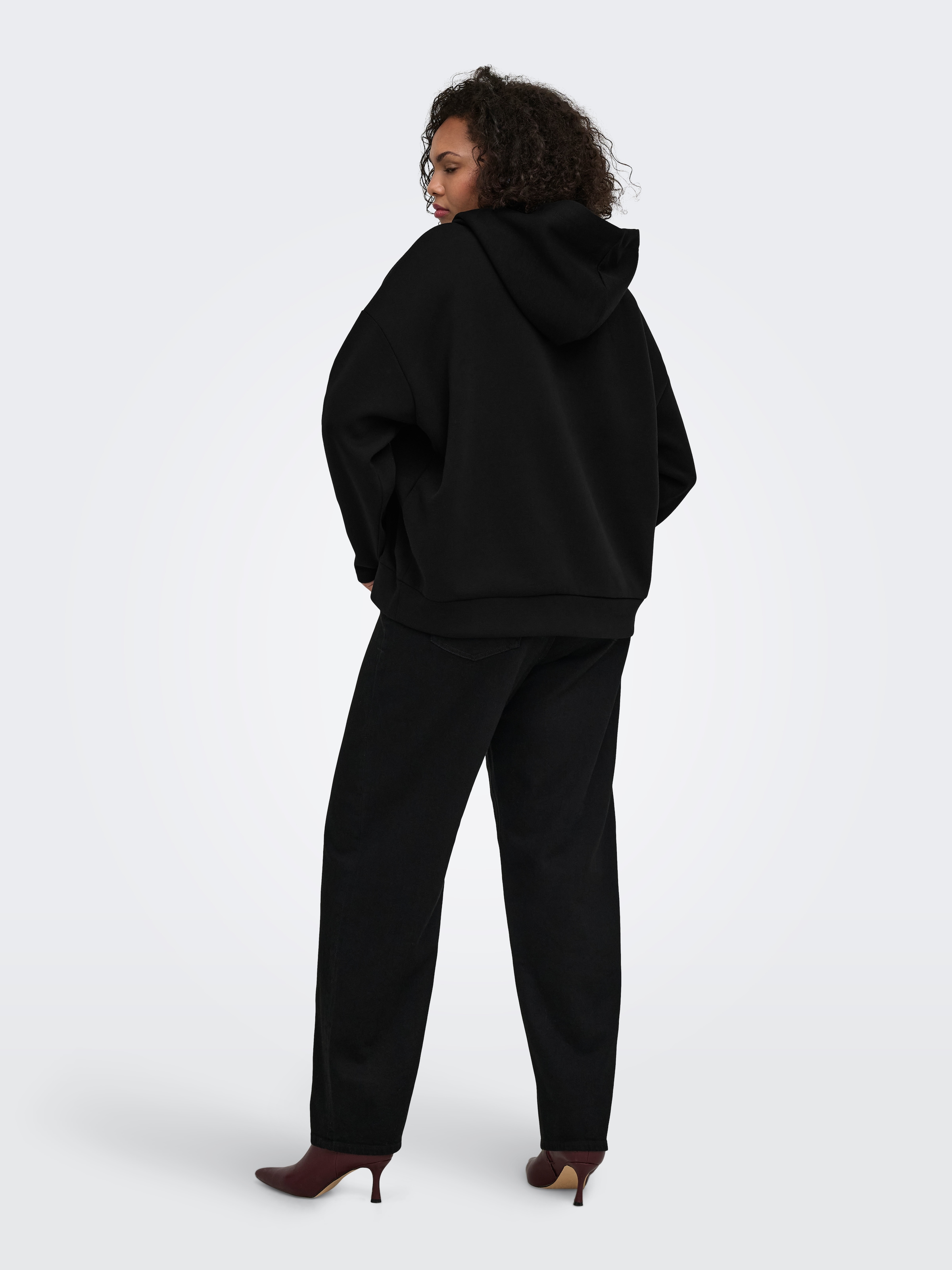 ONLY CARMAKOMA Kapuzensweatshirt »CARSCARLETT FANCY L/S SWT JRS«, Materialmix
