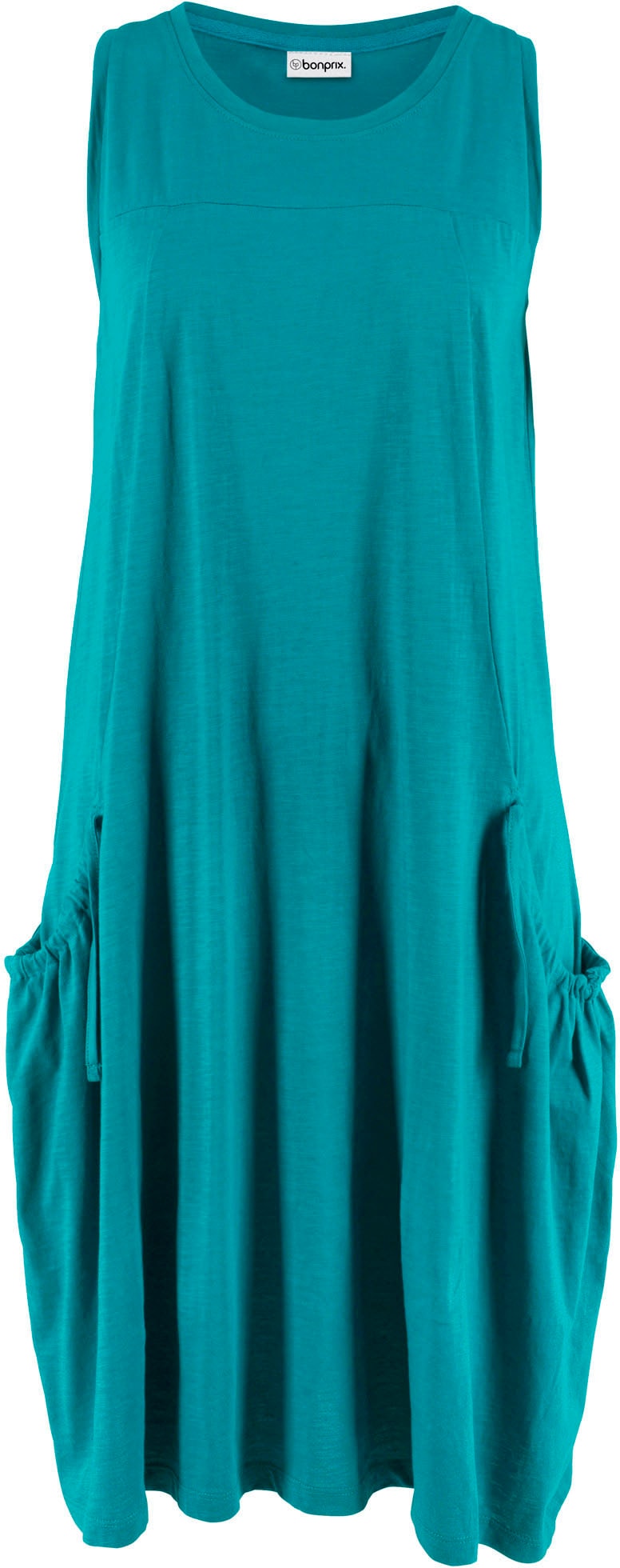 bonprix Jerseykleid »Baumwoll-Jerseykleid mit Taschen« für den Alltag, ärmellos, aus Baumwolle, in A-Linie, mit Taschen