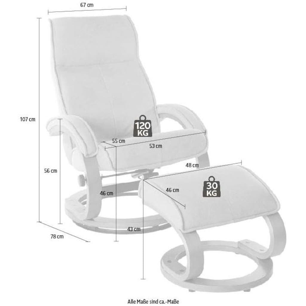 INOSIGN Relaxsessel »Lille«, aus weichem Luxus-Microfaser Bezug und Holzgestell, Sitzhöhe 46 cm