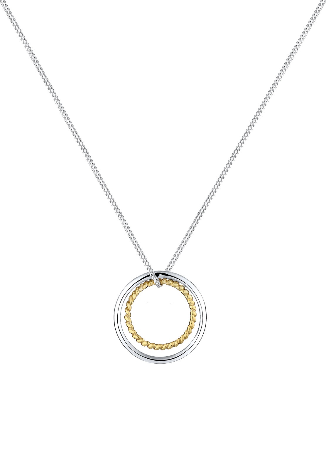 Elli Lange Kette »Halskette Kreis 925 Sterling Silber Bicolor«