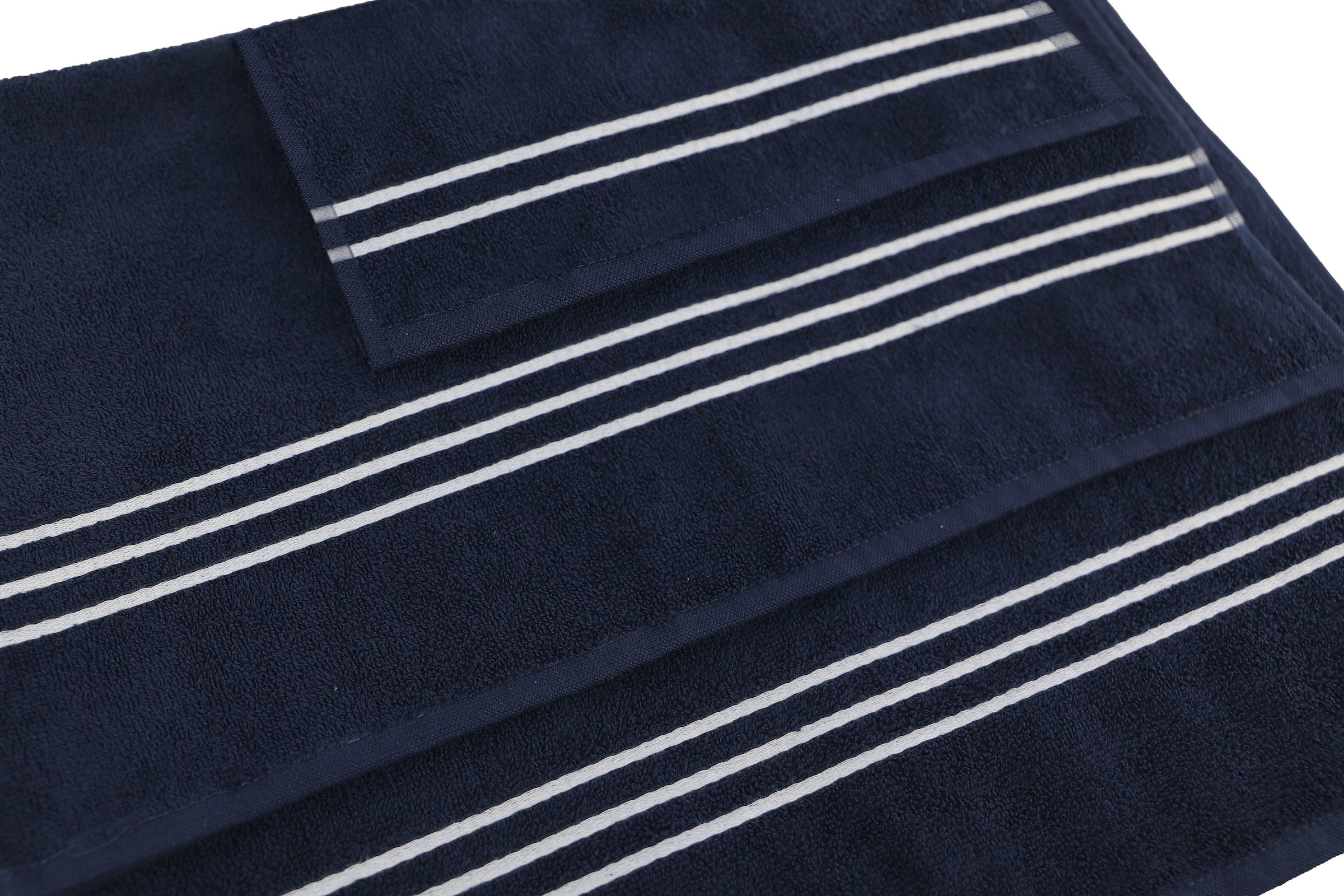 Walkfrottier, Set, 6 KangaROOS mit Streifenbordüre, Baumwolle »Dalia«, einfarbiges Handtuch-Set Set tlg., 100% Handtuch aus