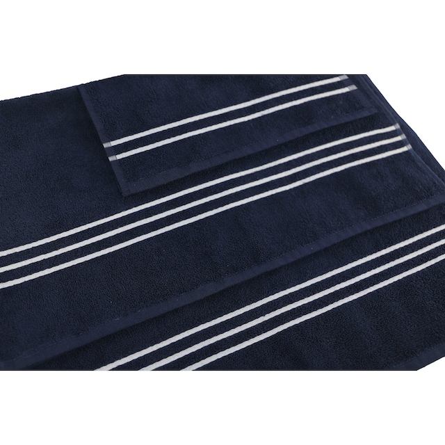 KangaROOS Handtuch Set »Dalia«, Set, 6 tlg., Walkfrottier, mit  Streifenbordüre, einfarbiges Handtuch-Set aus 100% Baumwolle