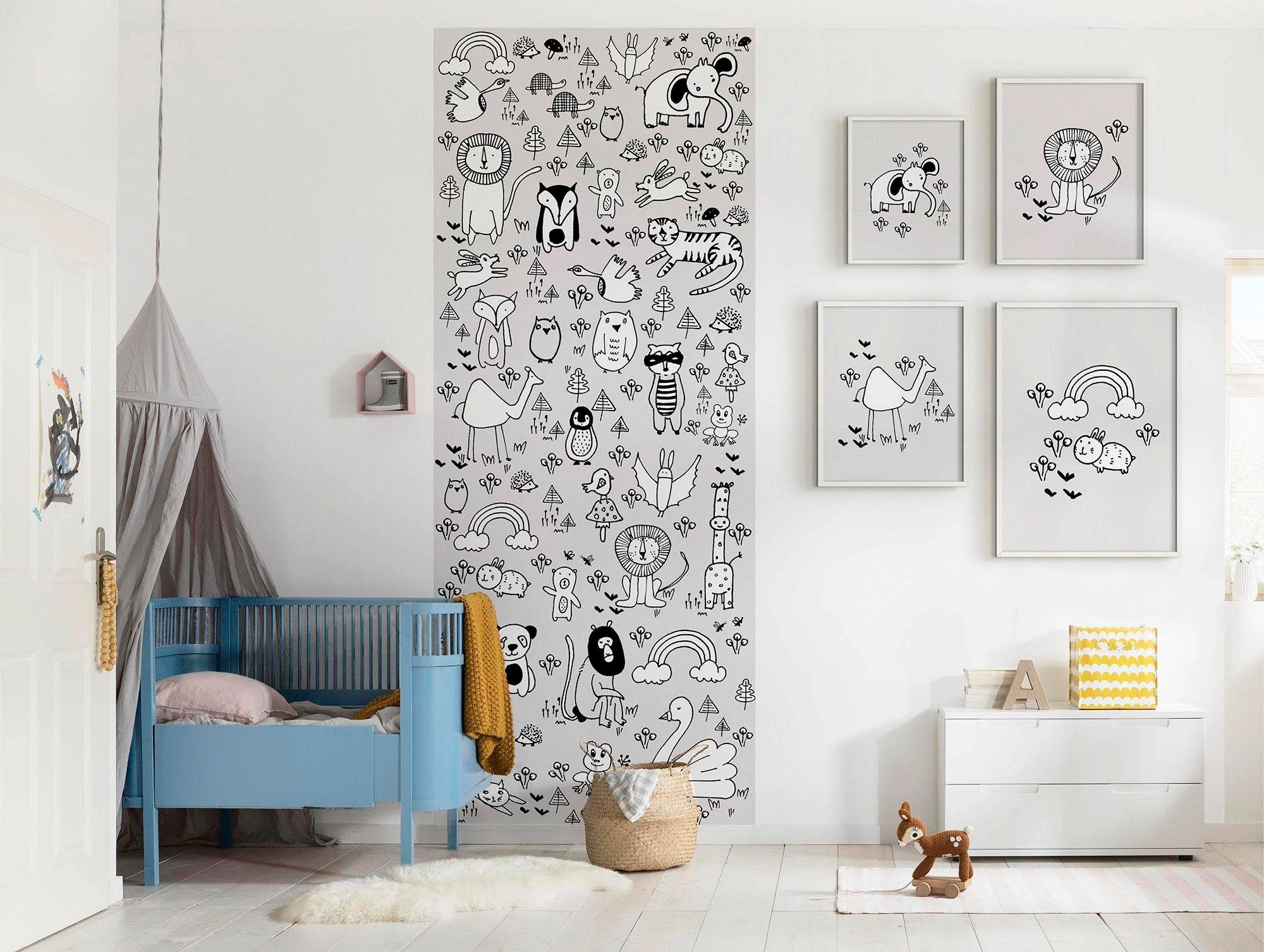 Komar Poster »Scribble Garantie Jahren 3 St.), online Schlafzimmer, mit (1 | Tiere, XXL Wohnzimmer Lion«, Kinderzimmer, kaufen