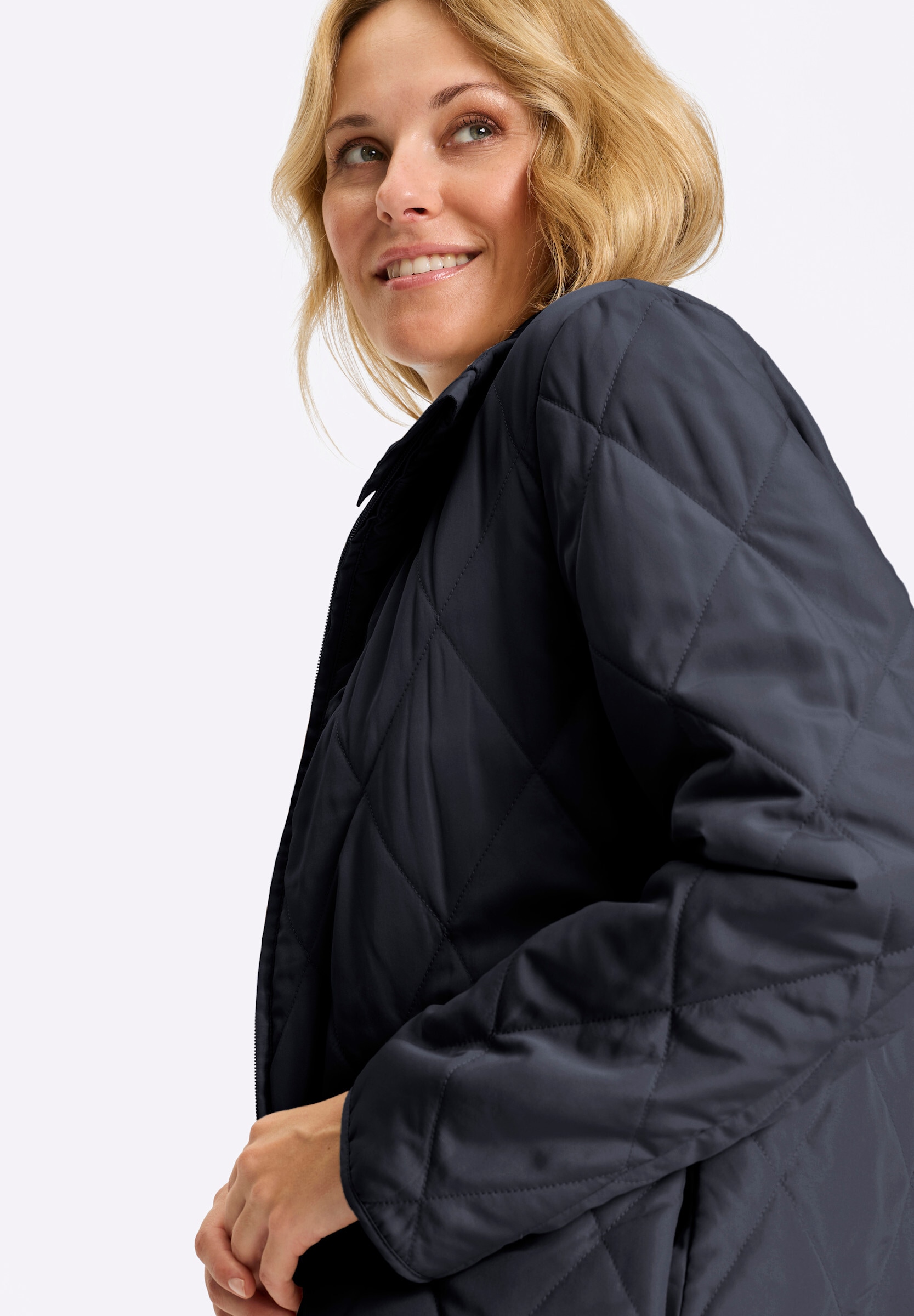 Sieh an! Langjacke »Longjacke Longjacke mit Rautensteppung« ohne Kapuze